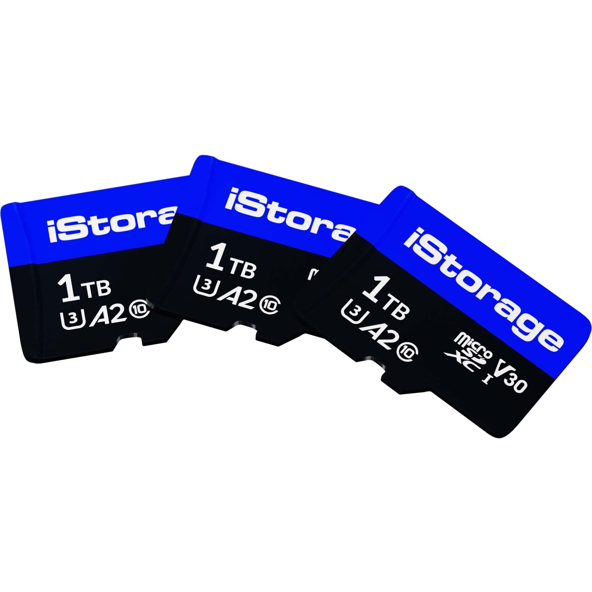 iStorage IS-MSD-3-1000 1TB MicroSDXC Card, 3 Pack