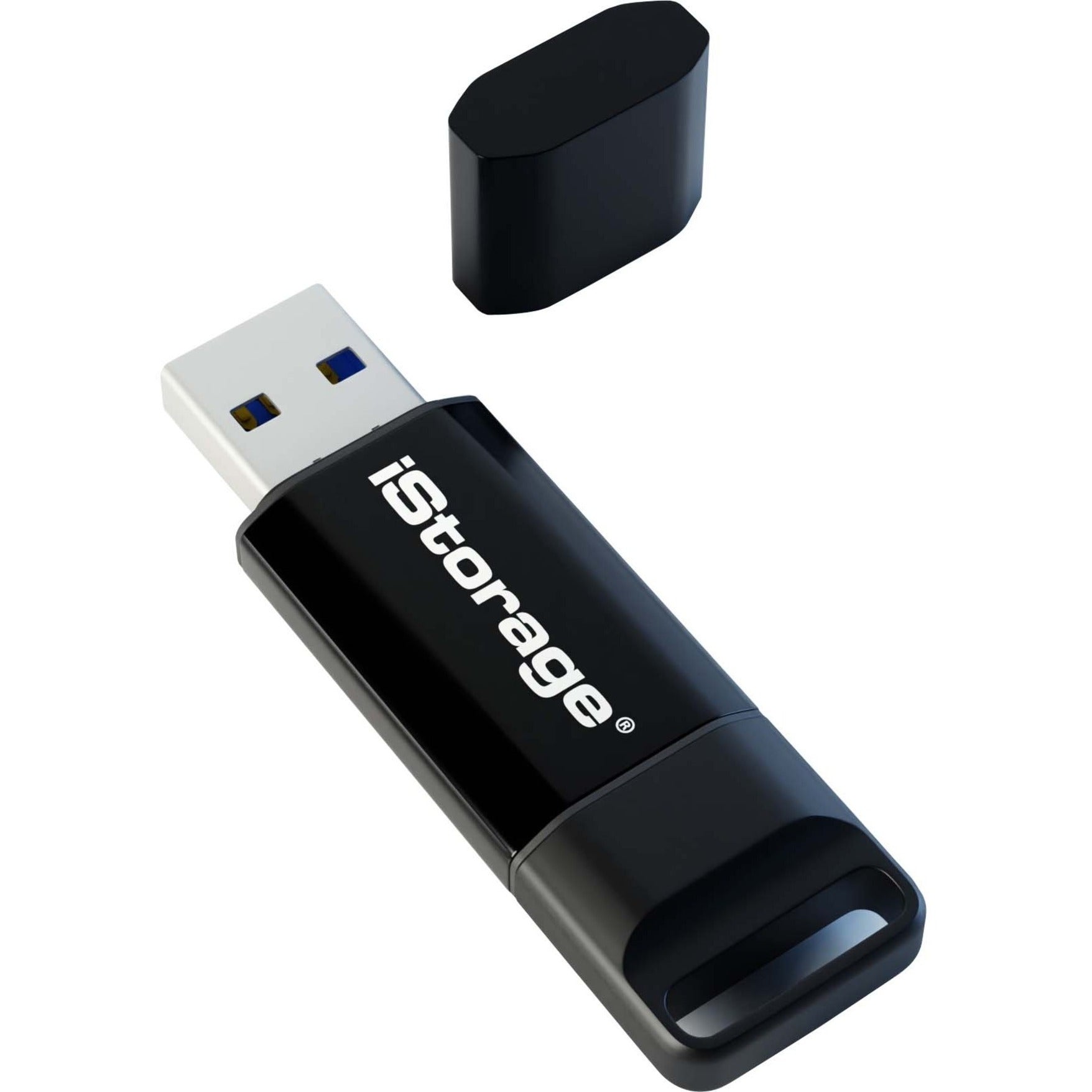 iStorage IS-FL-DBT-256-16 datAshur BT Hardware encrypted USB 3.2 (Gen1) Flash Drive, 16GB, Water Resistant, Dust Resistant, Bluetooth, Password Protection, Fingerprint Reader