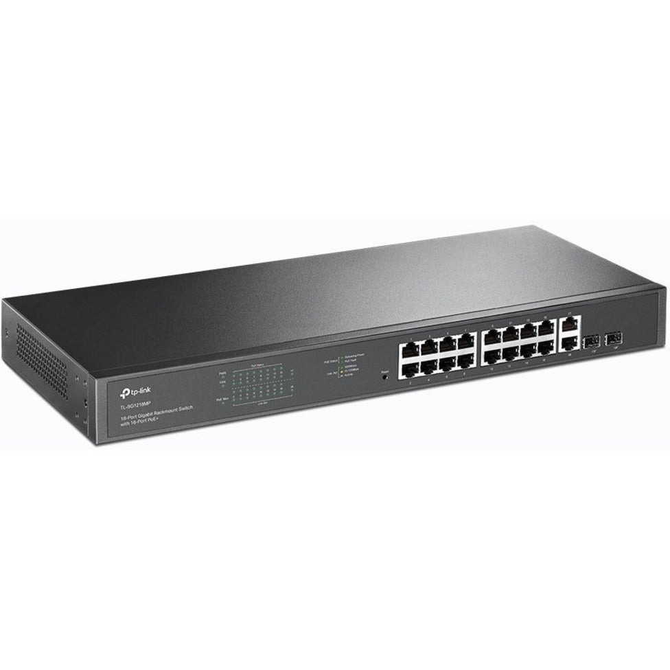 TP-Link TL-SG1218MP JetStream 18-Port Gigabit Rackmount Switch with 16 PoE+, 250W PoE Budget