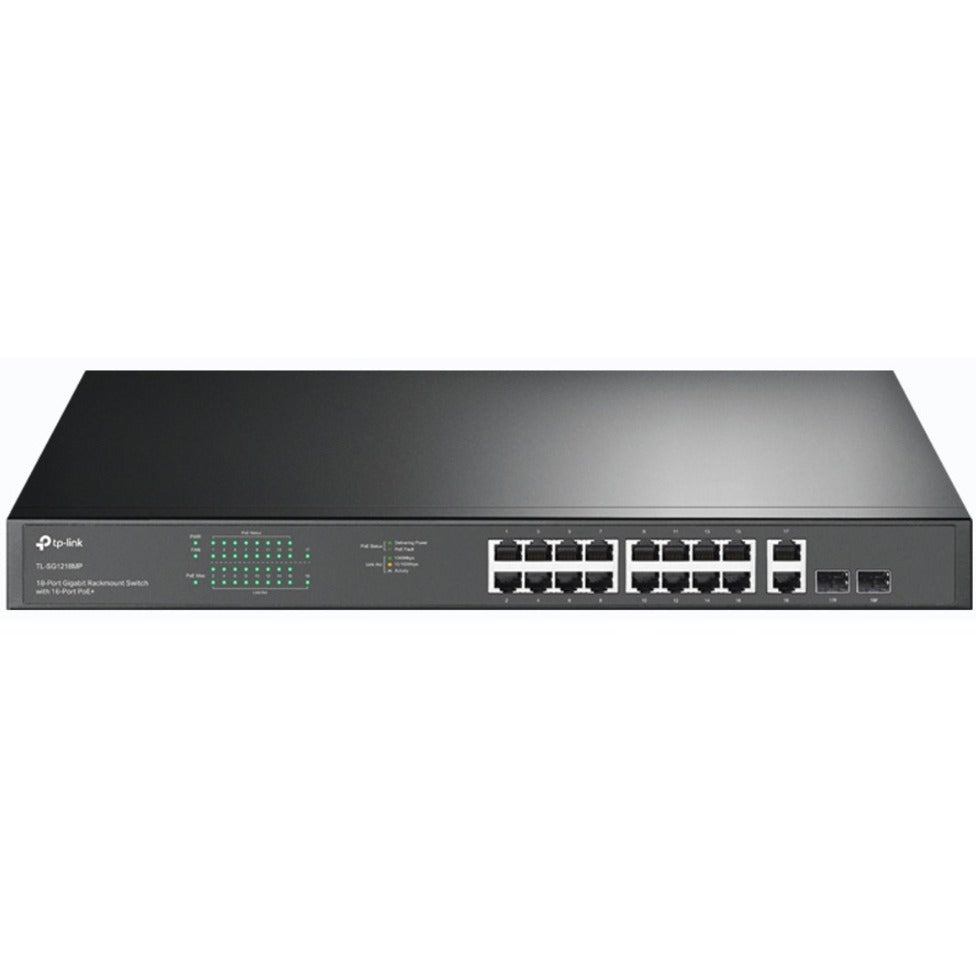 TP-Link TL-SG1218MP JetStream 18-Port Gigabit Rackmount Switch with 16 PoE+ 250W PoE Budget