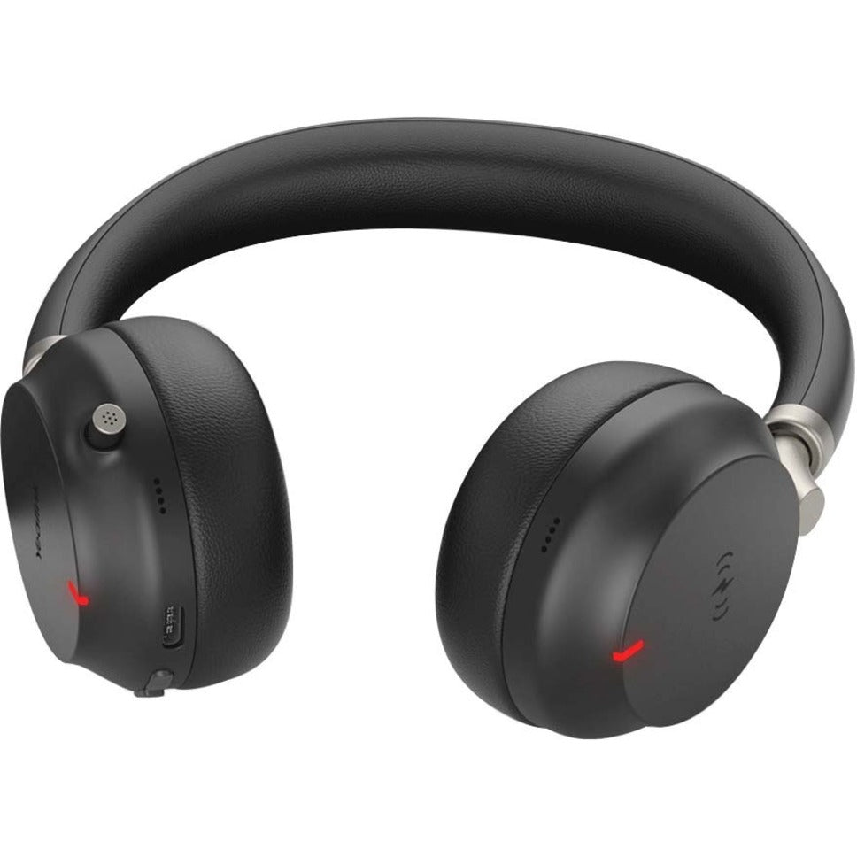 Yealink BH72 wireless headset showing active noise canceling ear cups with red LED indicators-alternate-image1