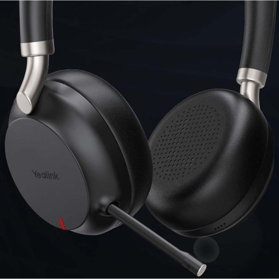 Yealink 1208609 BH72 Headset Nirkabel Bluetooth 5.2 Stereo Ear-cup Headset dengan Pembatalan Kebisingan Aktif Pengisian Nirkabel Qi dan Bantal Telinga Memori yang Nyaman