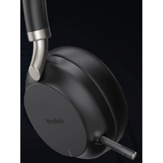 Yealink 1208609 BH72 Headset Nirkabel Bluetooth 5.2 Stereo Ear-cup Headset dengan Pembatalan Kebisingan Aktif Pengisian Nirkabel Qi dan Bantal Telinga Memori yang Nyaman