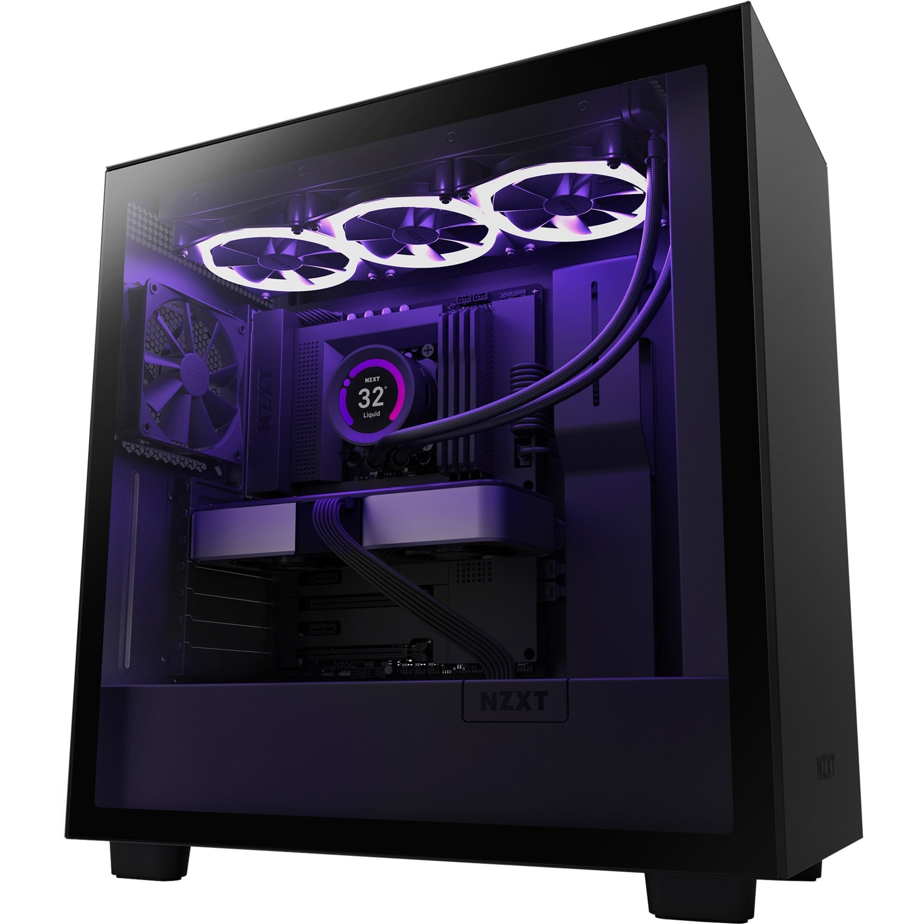 NZXT CM-H71BB-01 H7 MID-Tower Case, Tempered Glass, Black, 8 Expansion Bays, 7 Expansion Slots