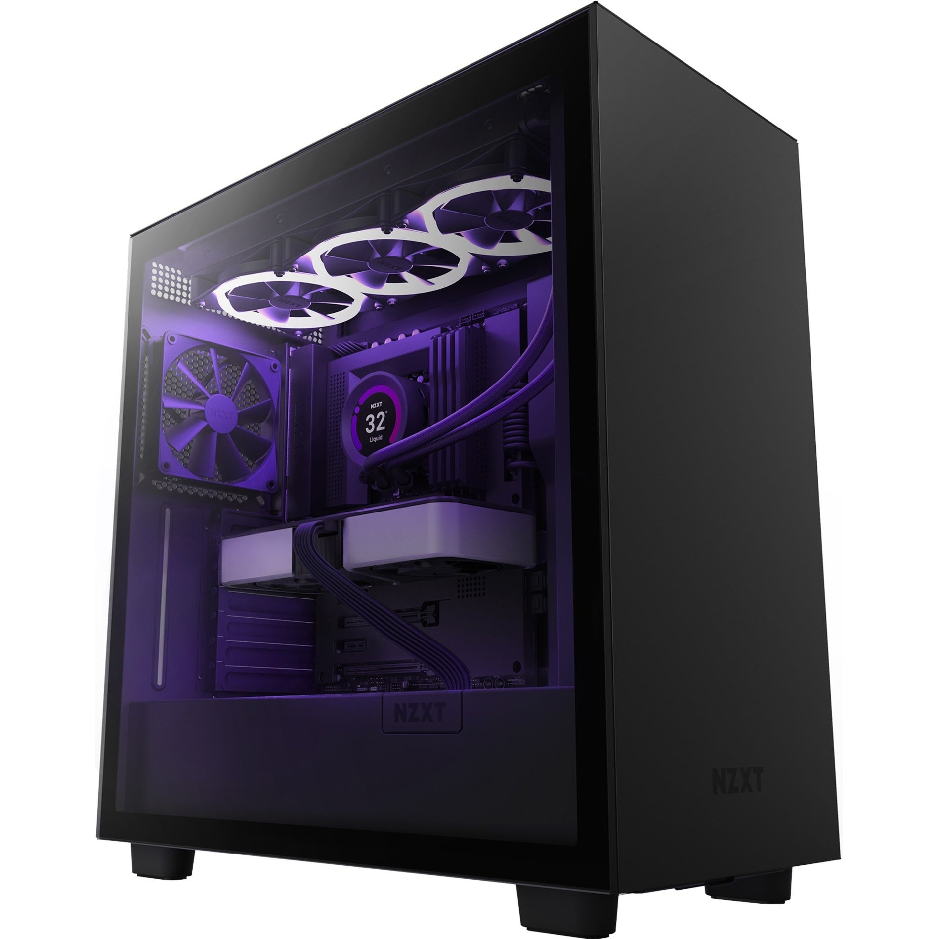 NZXT CM-H71BB-01 H7 MID-Tower Case, Tempered Glass, Black, 8 Expansion Bays, 7 Expansion Slots