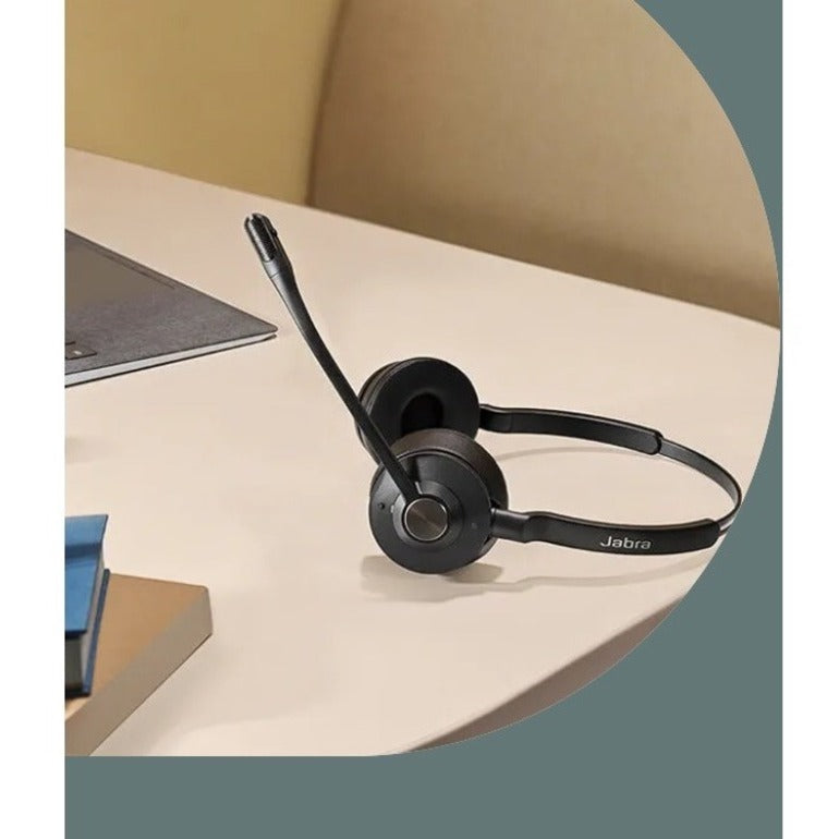 Side view of Jabra Engage 55 headset on desk surface-alternate-image14