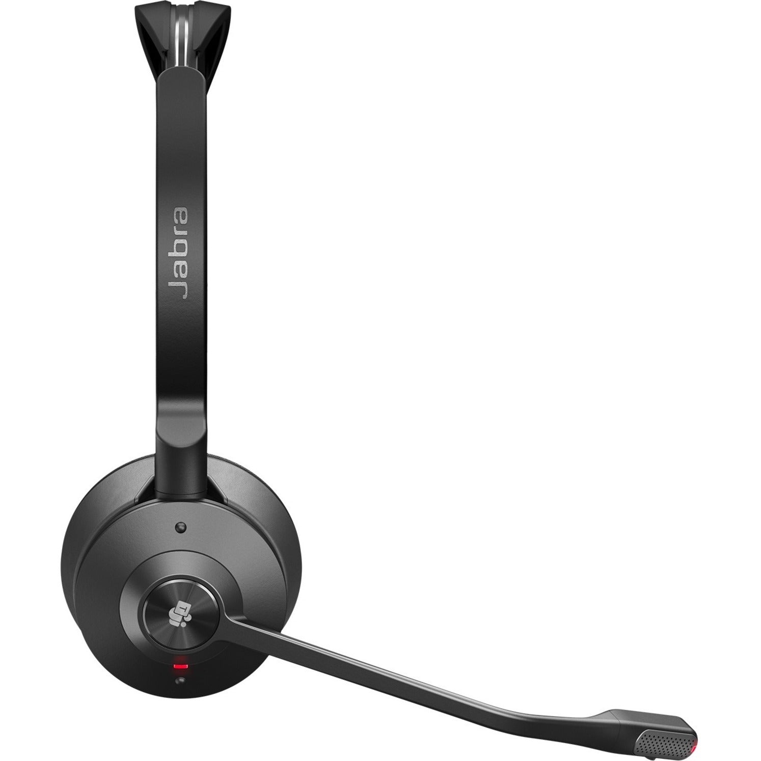 Side profile of Jabra Engage 55 headset highlighting boom microphone design-alternate-image3