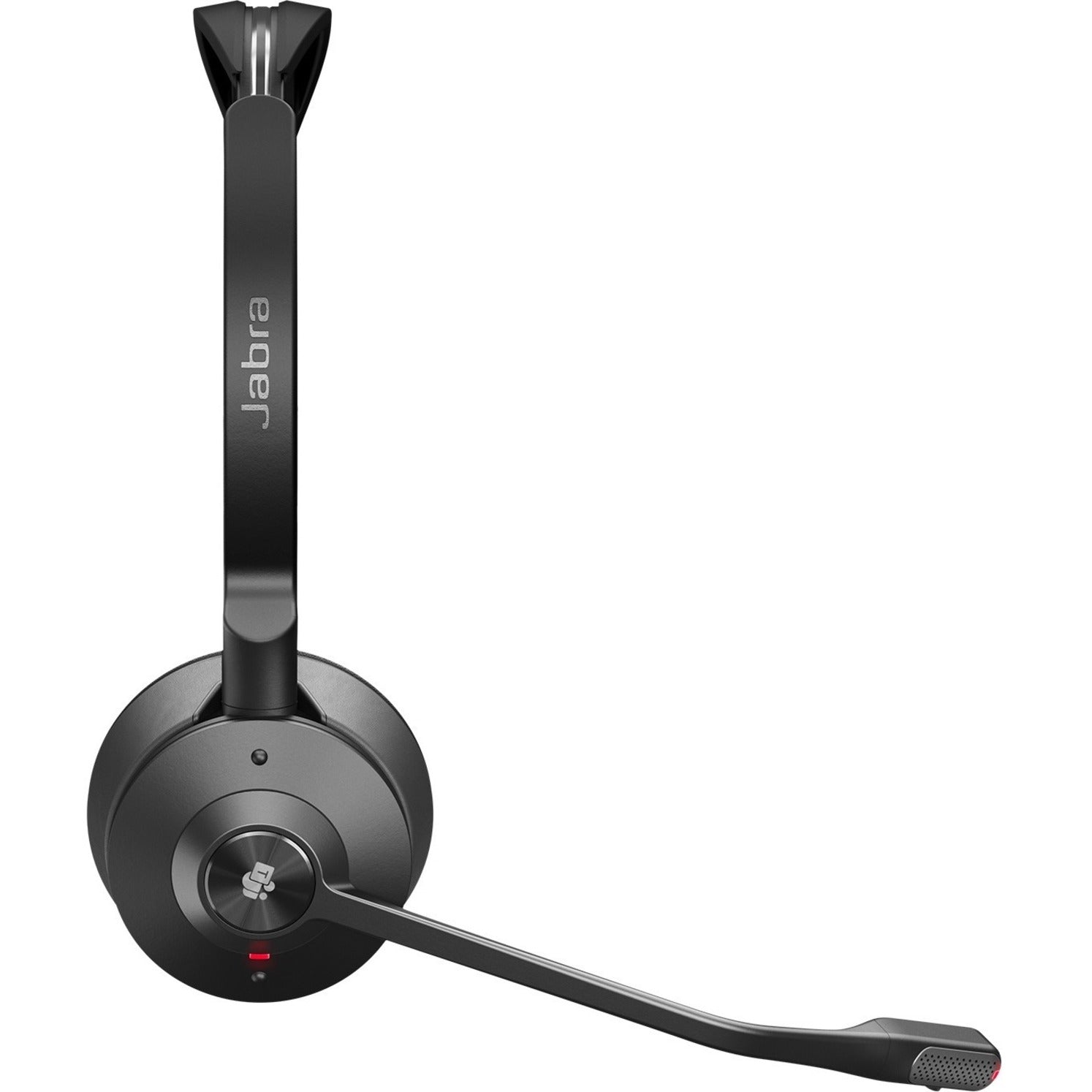 Side profile of Jabra Engage 55 headset highlighting boom microphone and control features-alternate-image3