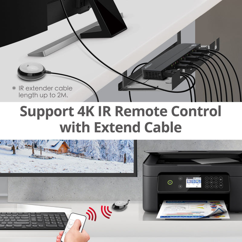 IR remote control functionality demonstration with extender cable