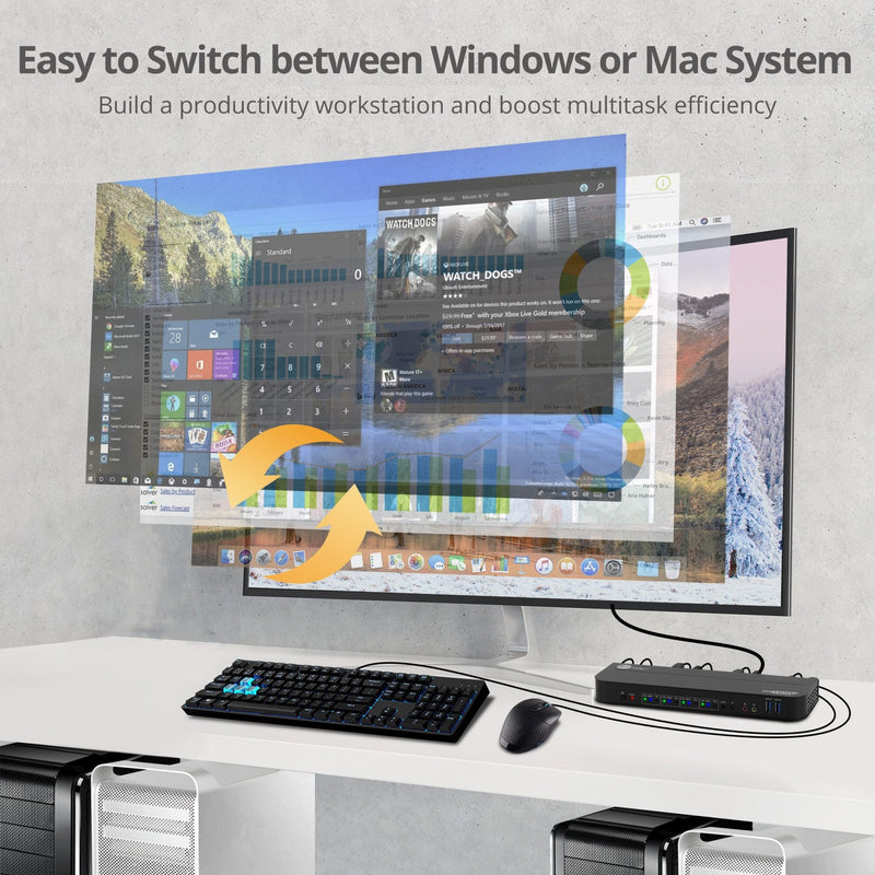 Cross-platform switching demonstration between Windows and Mac systems