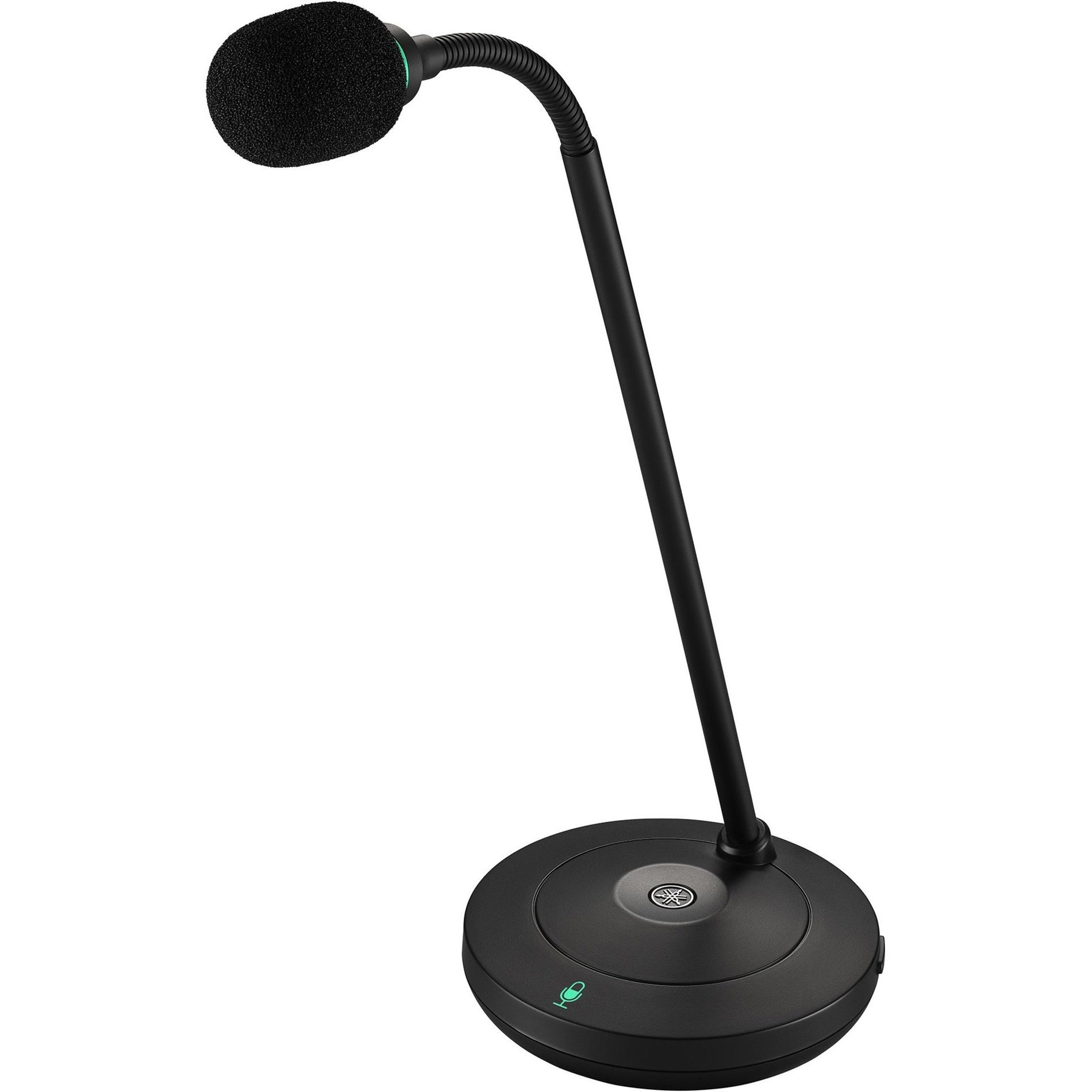 Yamaha RM-WGL wireless tabletop microphone with gooseneck design and circular base, shown from side angle-alternate-image1