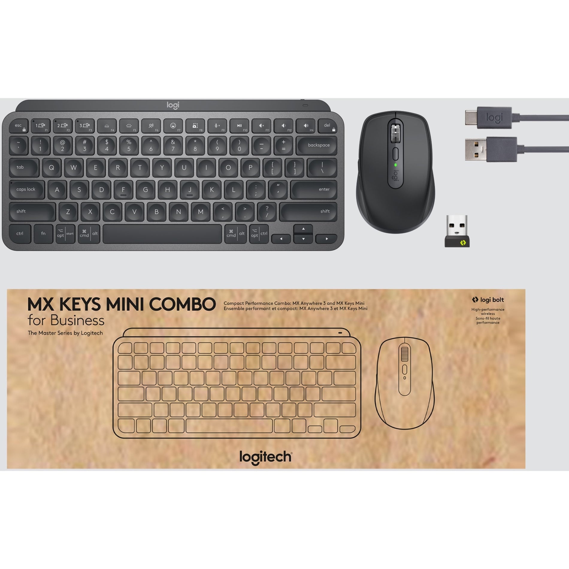  Logitech MX Keys Mini Combo for Business , Compact