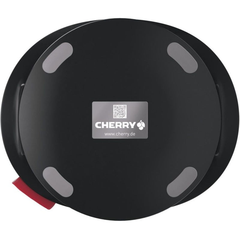 Bottom view of CHERRY Slidepad Ergo showing anti-slip pads and QR code