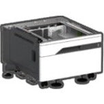 Lexmark 520-Sheet paper tray with caster cabinet in black and white finish, showing smooth-rolling wheels and sturdy construction-alternate-image1