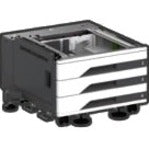 Lexmark 3x520-Sheet paper tray module with caster base showing three-tier drawer configuration in black and white technical illustration-alternate-image1