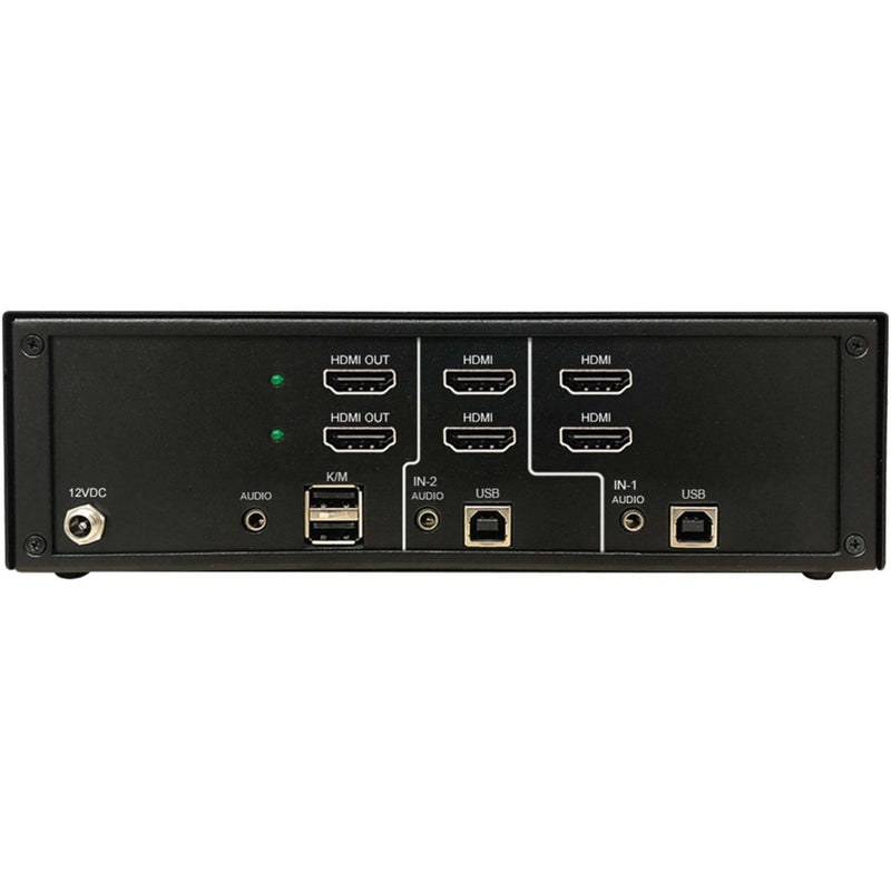 Rear panel view of Tripp Lite Secure KVM Switch showing HDMI, USB, and audio ports