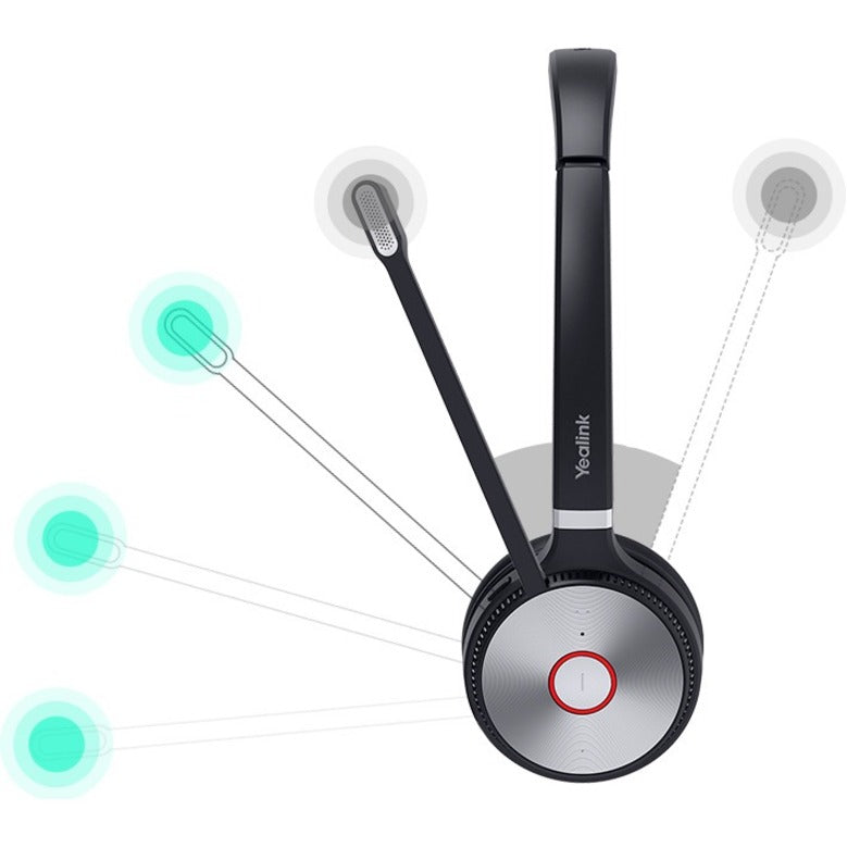 Diagram showing WH62 headset microphone adjustment positions with highlighted features-alternate-image3