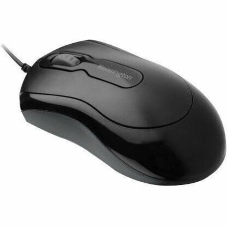 Angled view of Kensington wired mouse highlighting its streamlined profile