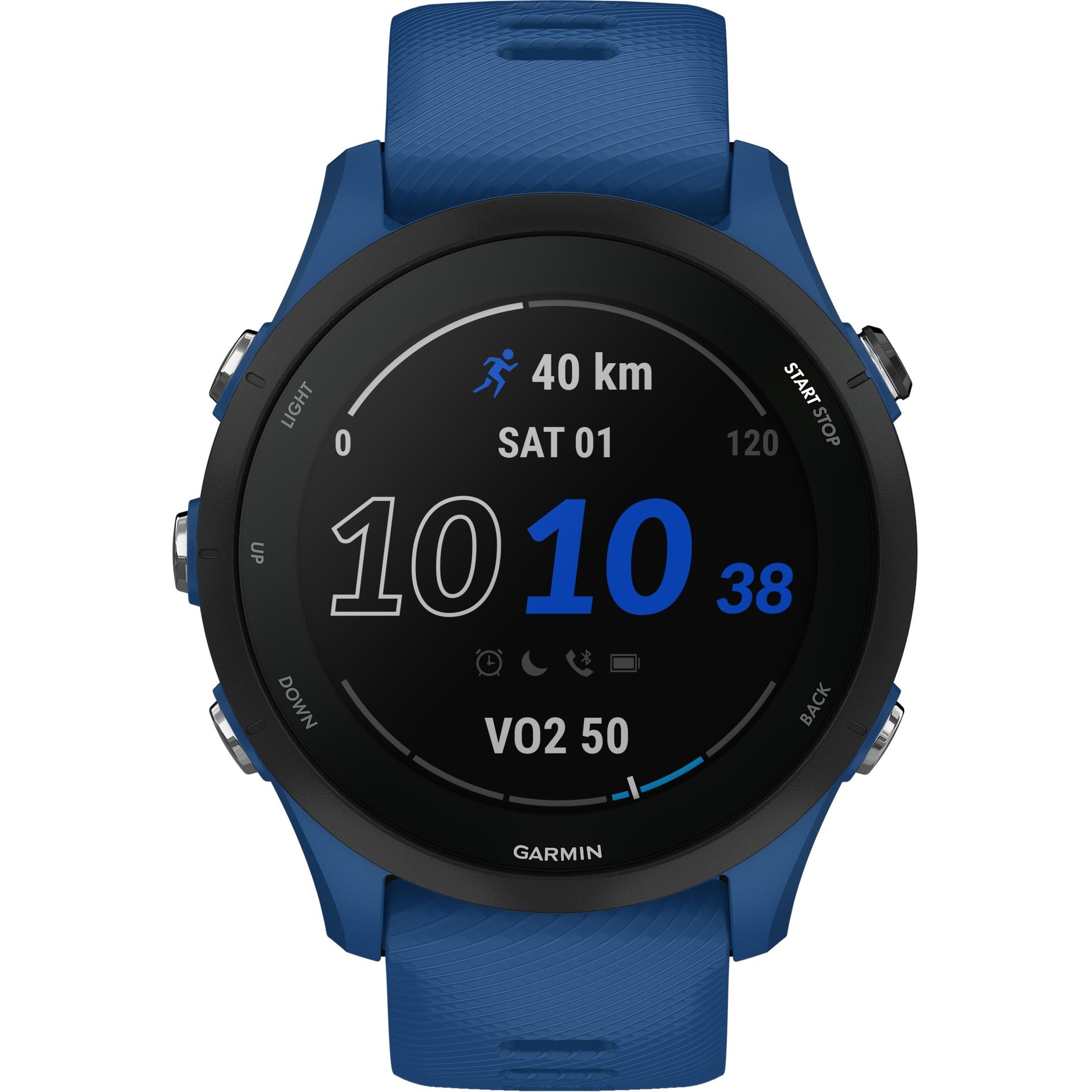 Garmin 010-02641-01 Forerunner 255 Smart Watch, Tidal Blue, Water Resistant, GPS, Heart Rate Monitor, Music Player