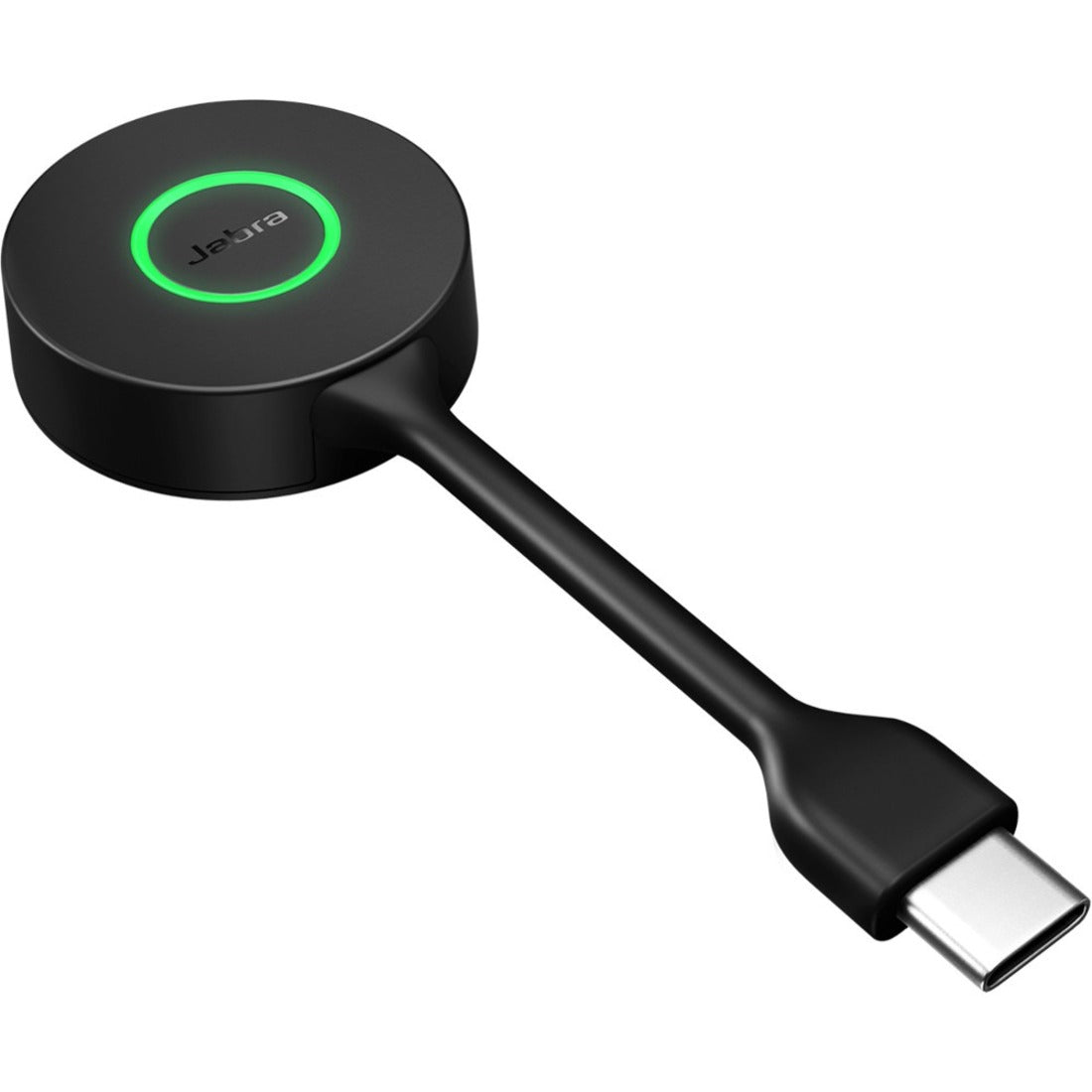 Jabra Link 400c UC USB-C DECT adapter featuring a circular design with green LED ring and USB-C connector-alternate-image1