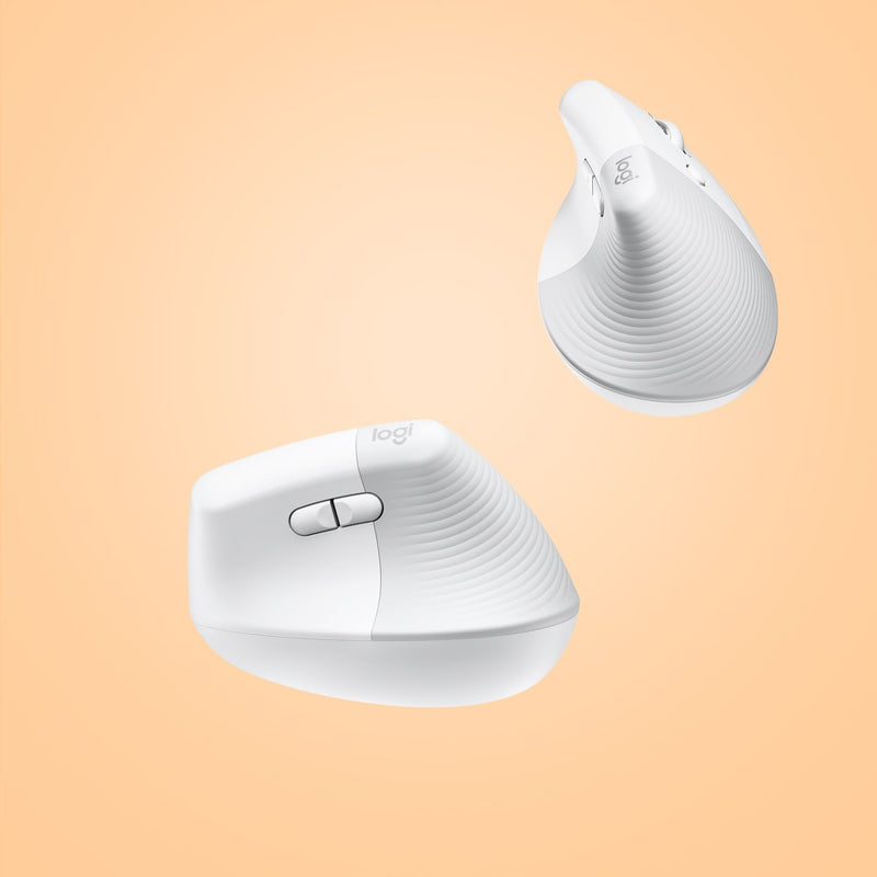 Artistic view of Logitech Lift mouse showing sculptural design elements