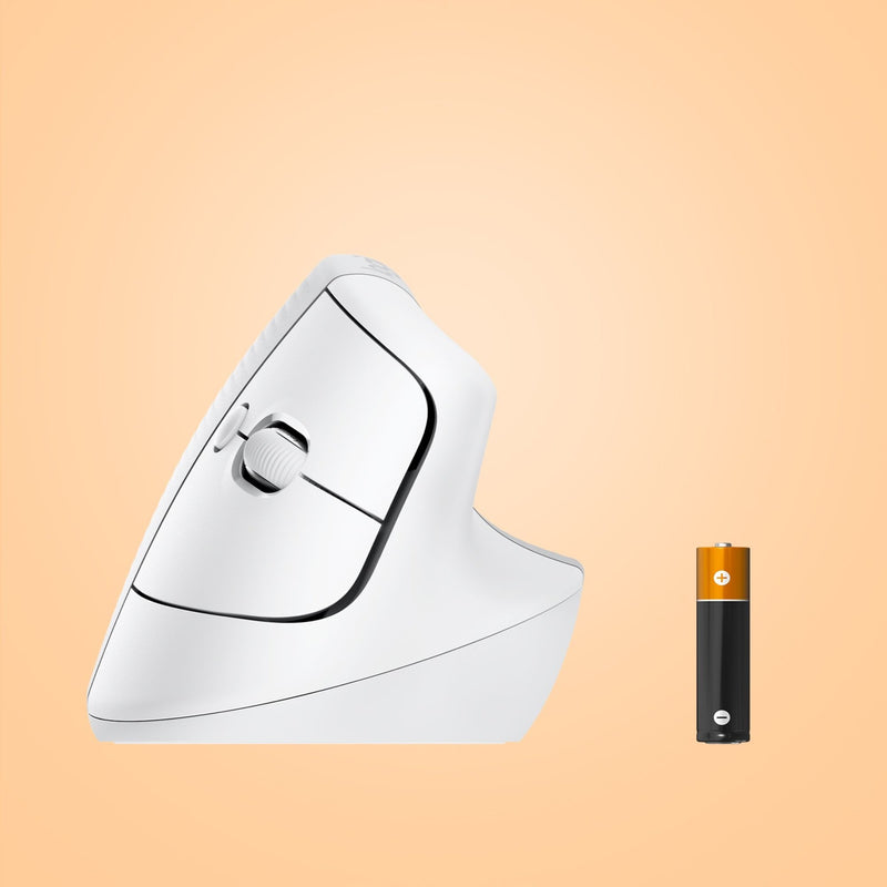 Logitech Lift mouse with AA battery showing power solution