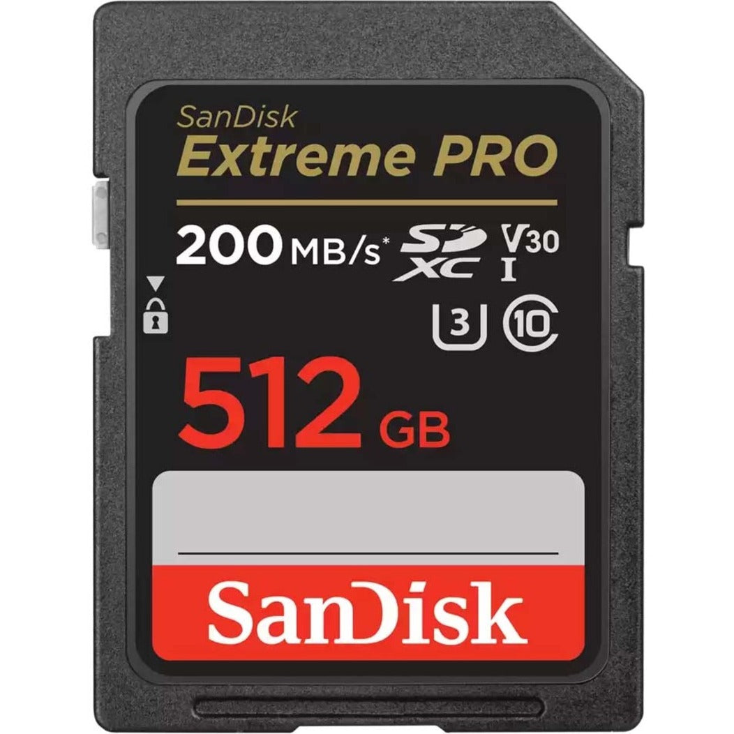 SanDisk SDSDXXD-512G-ANCIN Extreme PRO 512GB SDXC Card Garanzia a vita di 10 anni Classe di Velocità Video V30 Velocità di Lettura 200 MB/s Velocità di Scrittura 140 MB/s