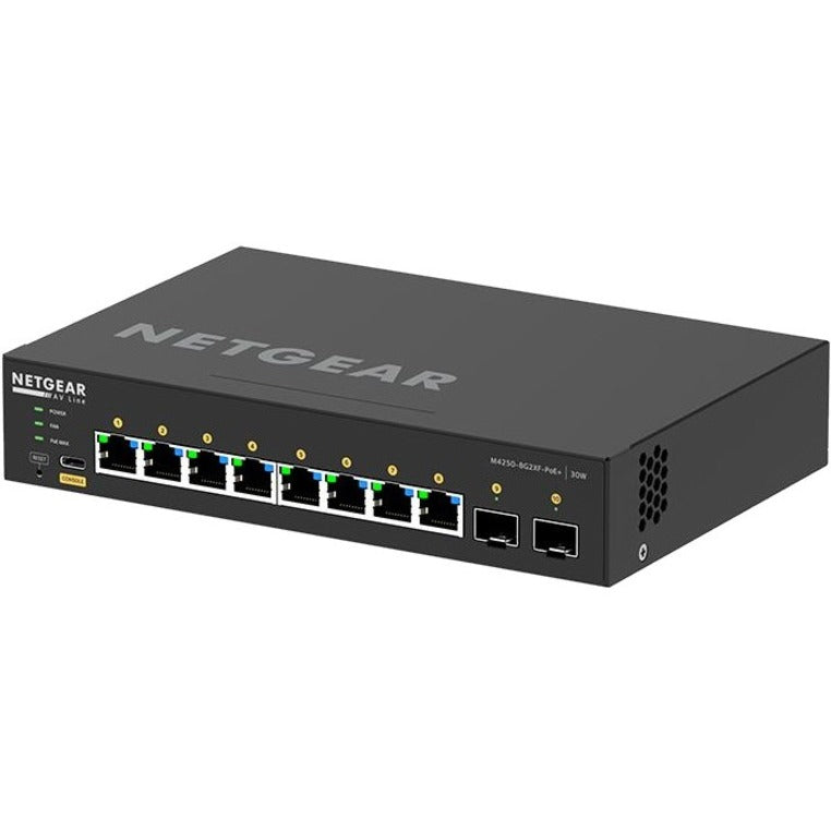 Side angle view of NETGEAR M4250 switch