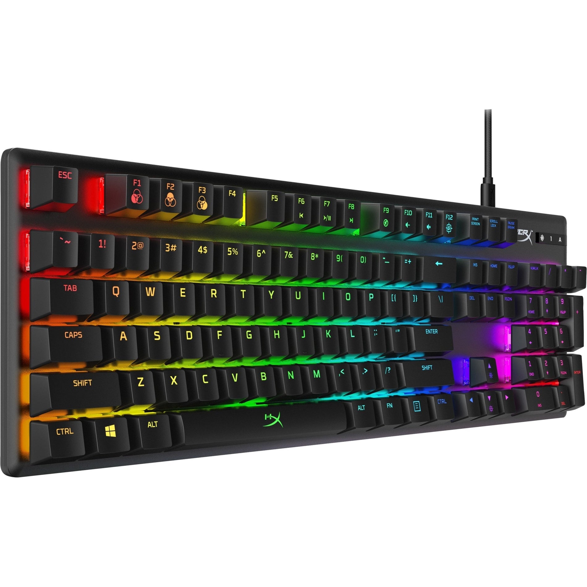 HyperX 4P5N9AA Alloy Origins Mechanical Gaming Keyboard HX Aqua (US Layout), RGB LED Backlight, Full-size Keyboard, Anti-ghosting