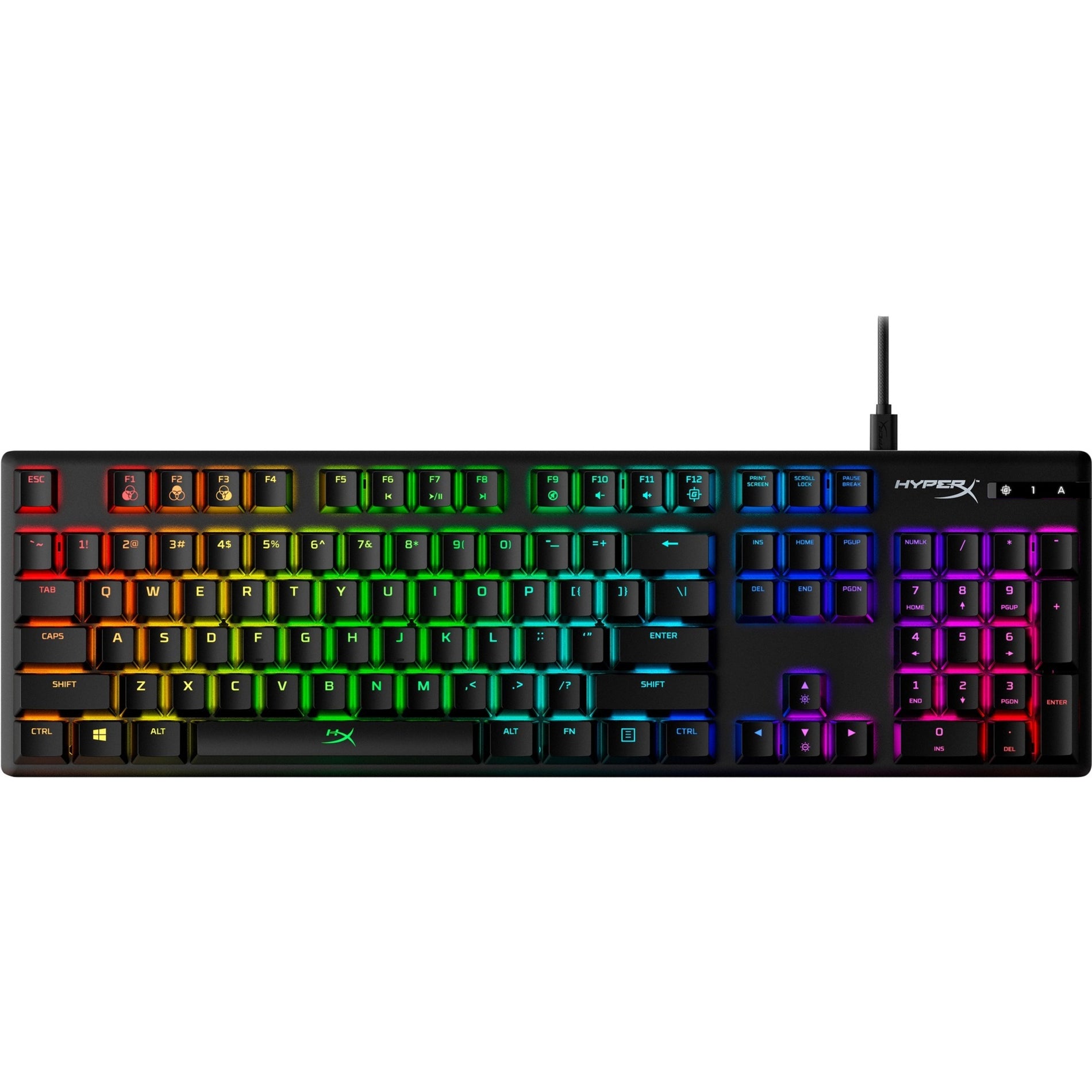 HyperX 4P5N9AA Alloy Origins Mechanical Gaming Keyboard HX Aqua (US Layout), RGB LED Backlight, Full-size Keyboard, Anti-ghosting