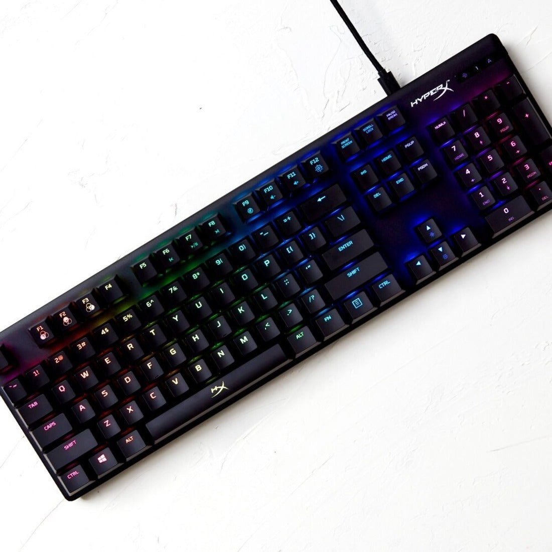 HyperX 4P5N9AA Alloy Origins Mechanical Gaming Keyboard HX Aqua (US Layout), RGB LED Backlight, Full-size Keyboard, Anti-ghosting