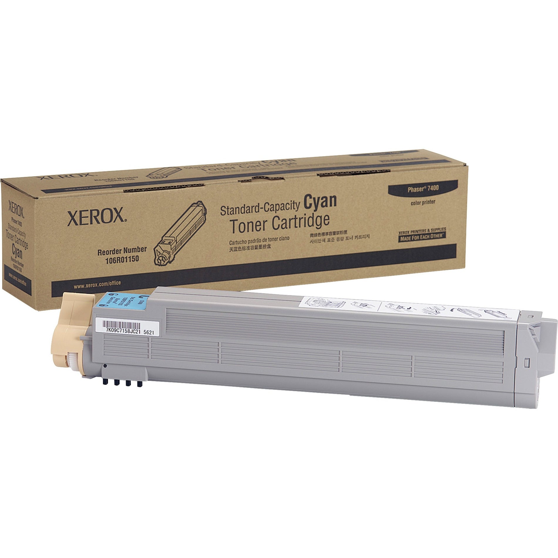 Xerox 106R01150 Toner Cartridge, 9000 Page Yield, Cyan