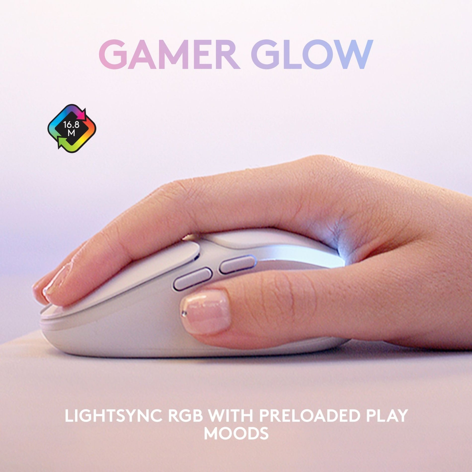 Close-up of G705 mouse showing RGB lighting effects-alternate-image4