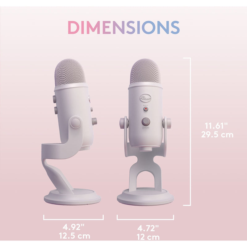 Dimensional specifications of White Mist Yeti microphone