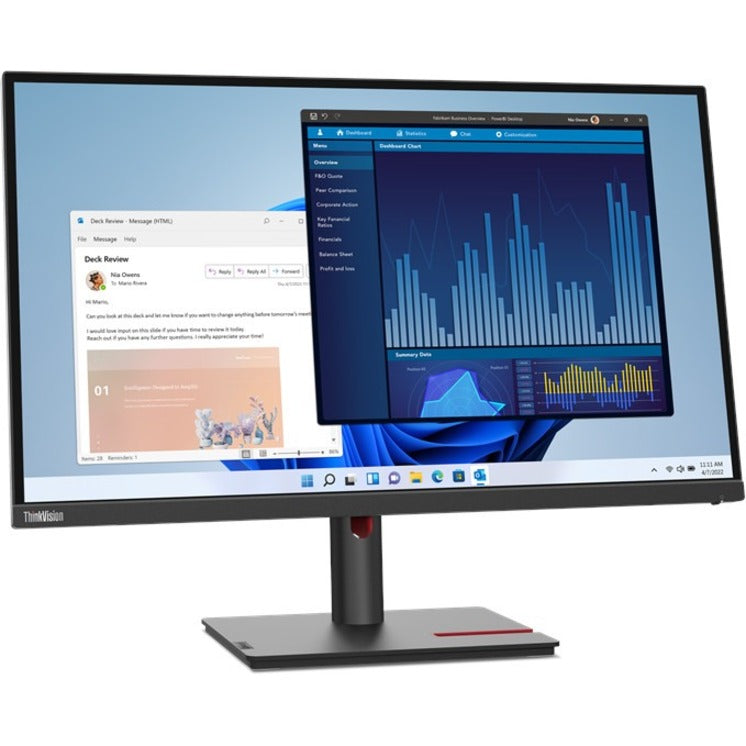 ThinkVision T27p-30 displaying multiple windows with vivid colors and sharp text