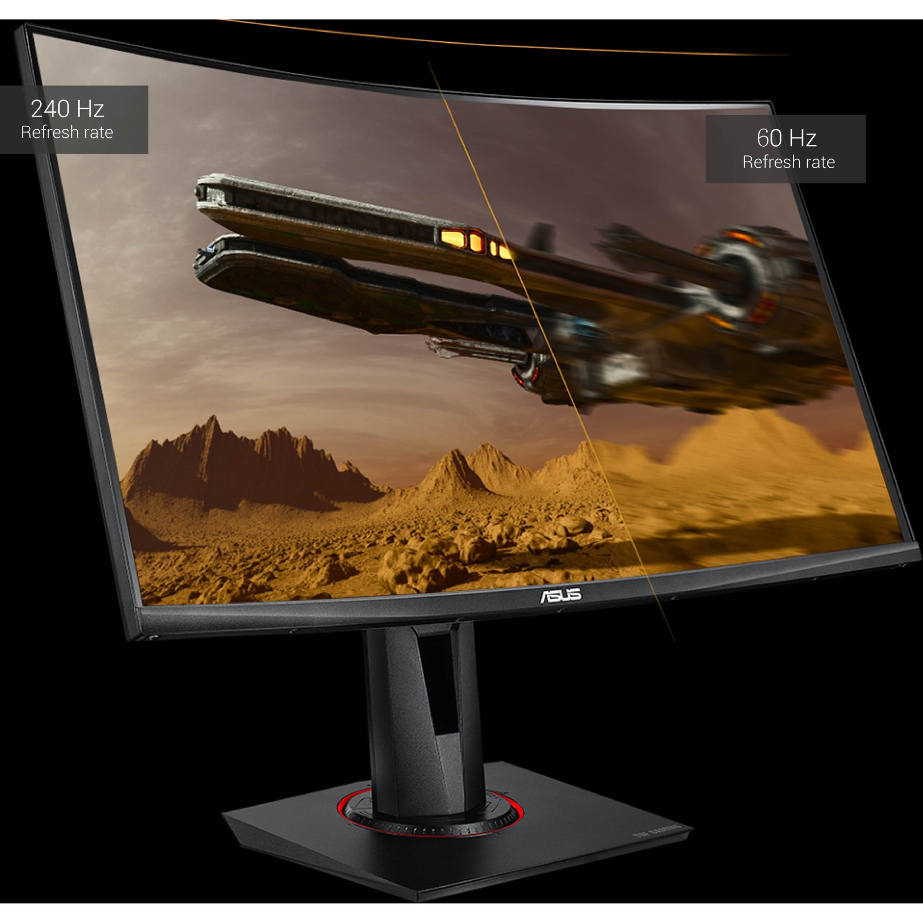 TUF VG27VQM شاشة ألعاب LCD، 27" شاشة منحنية بدقة عالية كاملة، معدل تحديث 240Hz، FreeSync Premium