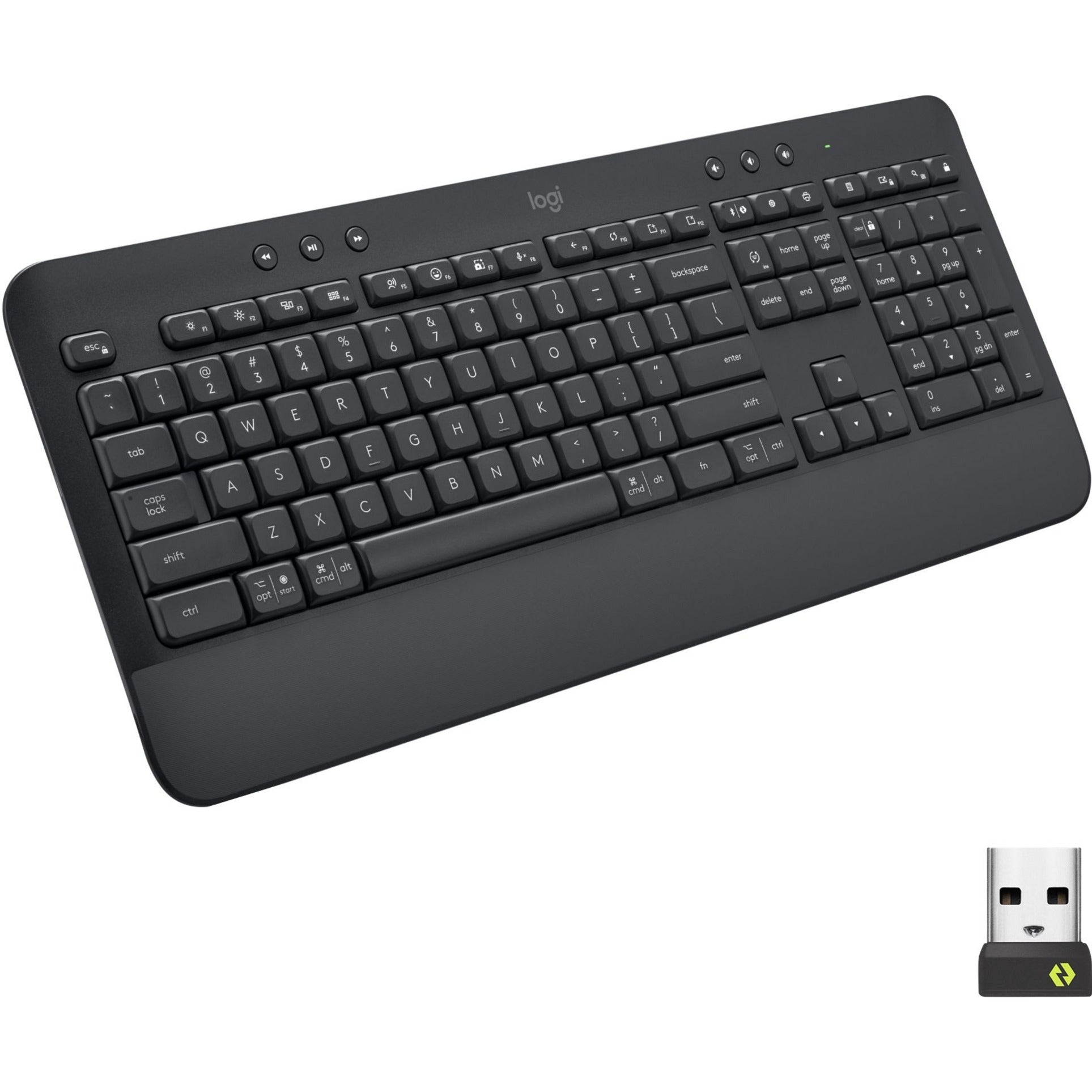 Logitech 920-010908 Signature K650 (Graphite) Wireless Comfort Keyboard, Full-size, Bluetooth/RF, Battery Indicator