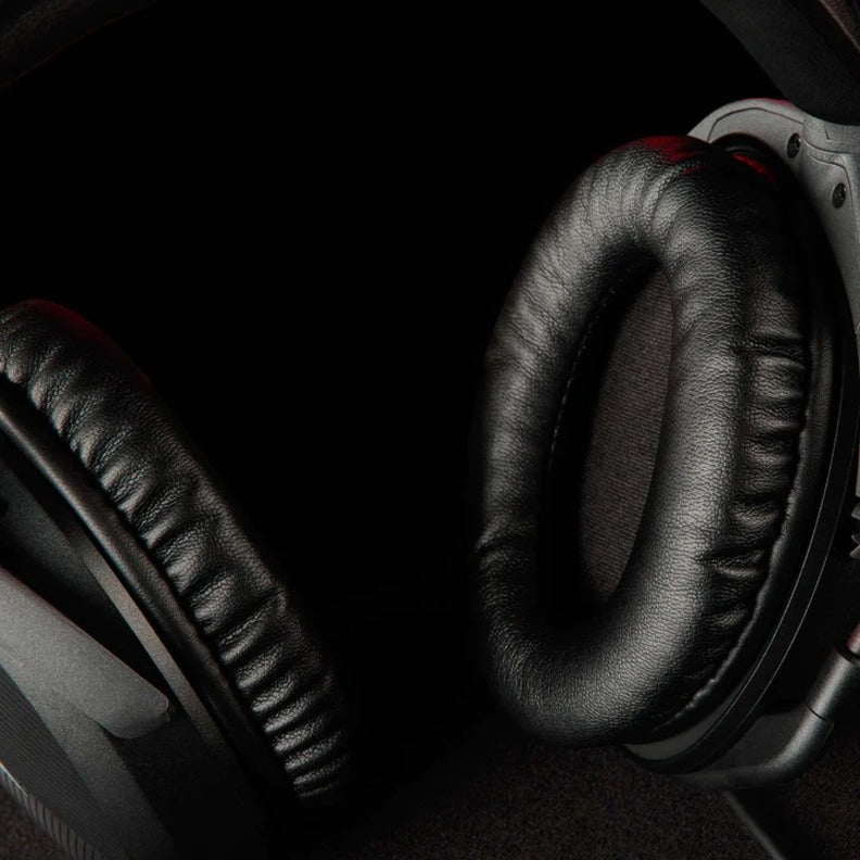 Close-up of HyperX Cloud Stinger 2 headset ear cushions showing material detail