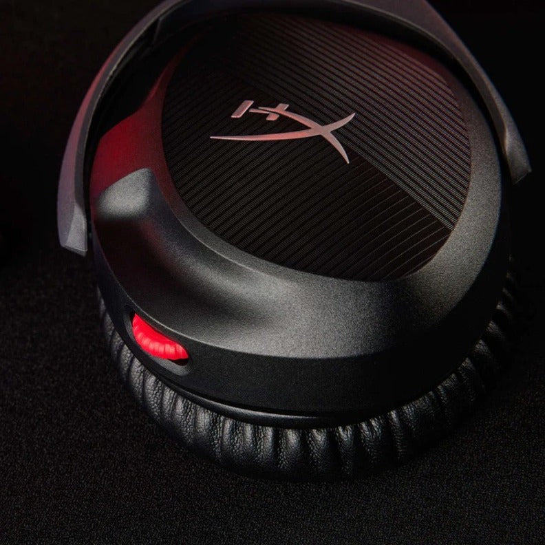 Macro shot of HyperX Cloud Stinger 2 headset showing material detail and logo