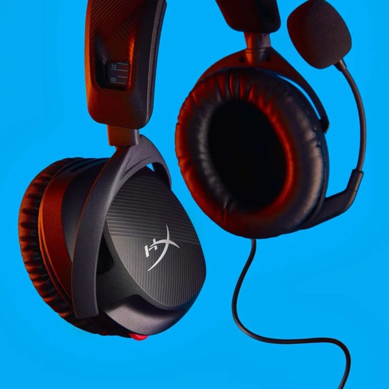 Artistic lighting shot of HyperX Cloud Stinger 2 headset against blue background