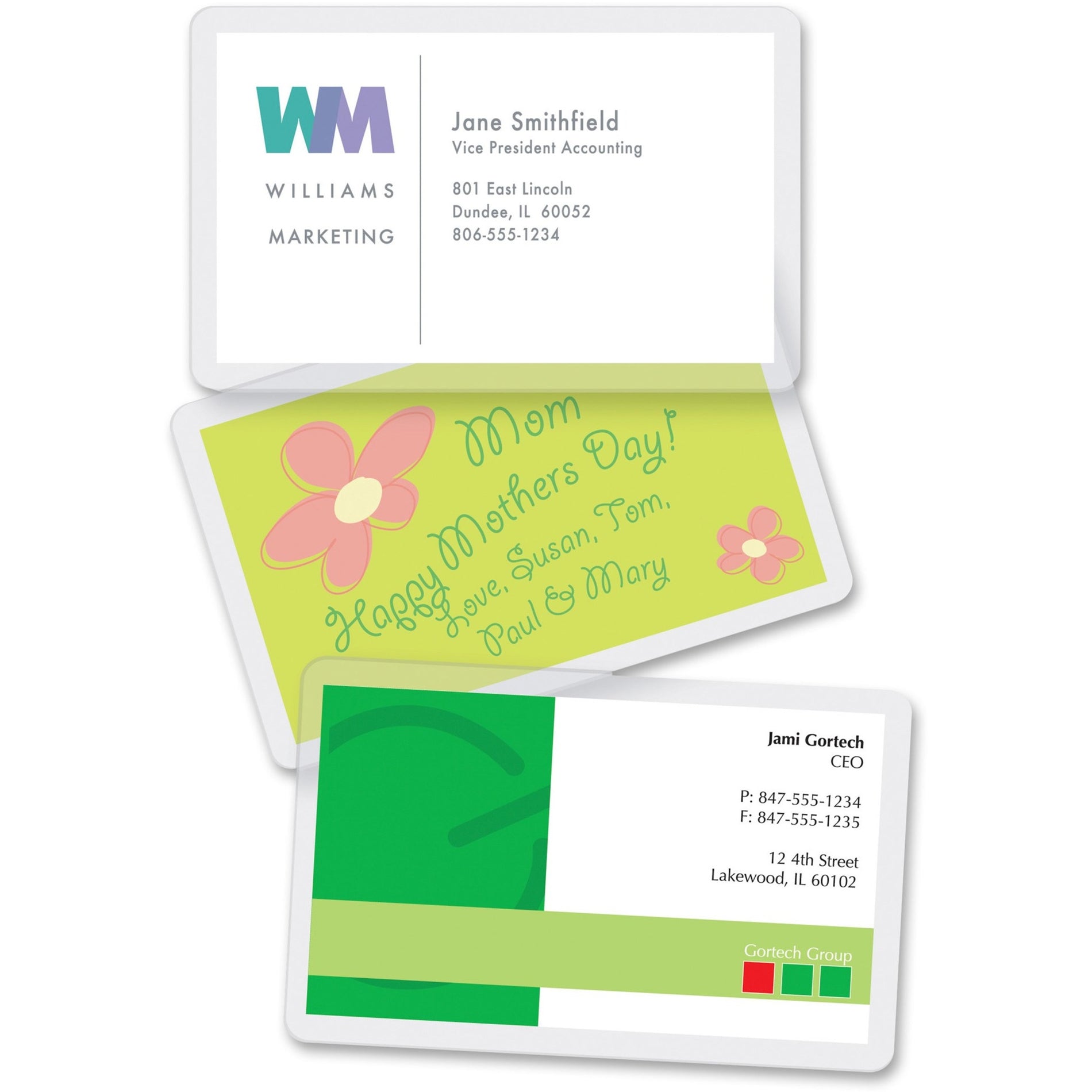 Multiple examples of laminated cards showing versatile applications-alternate-image5