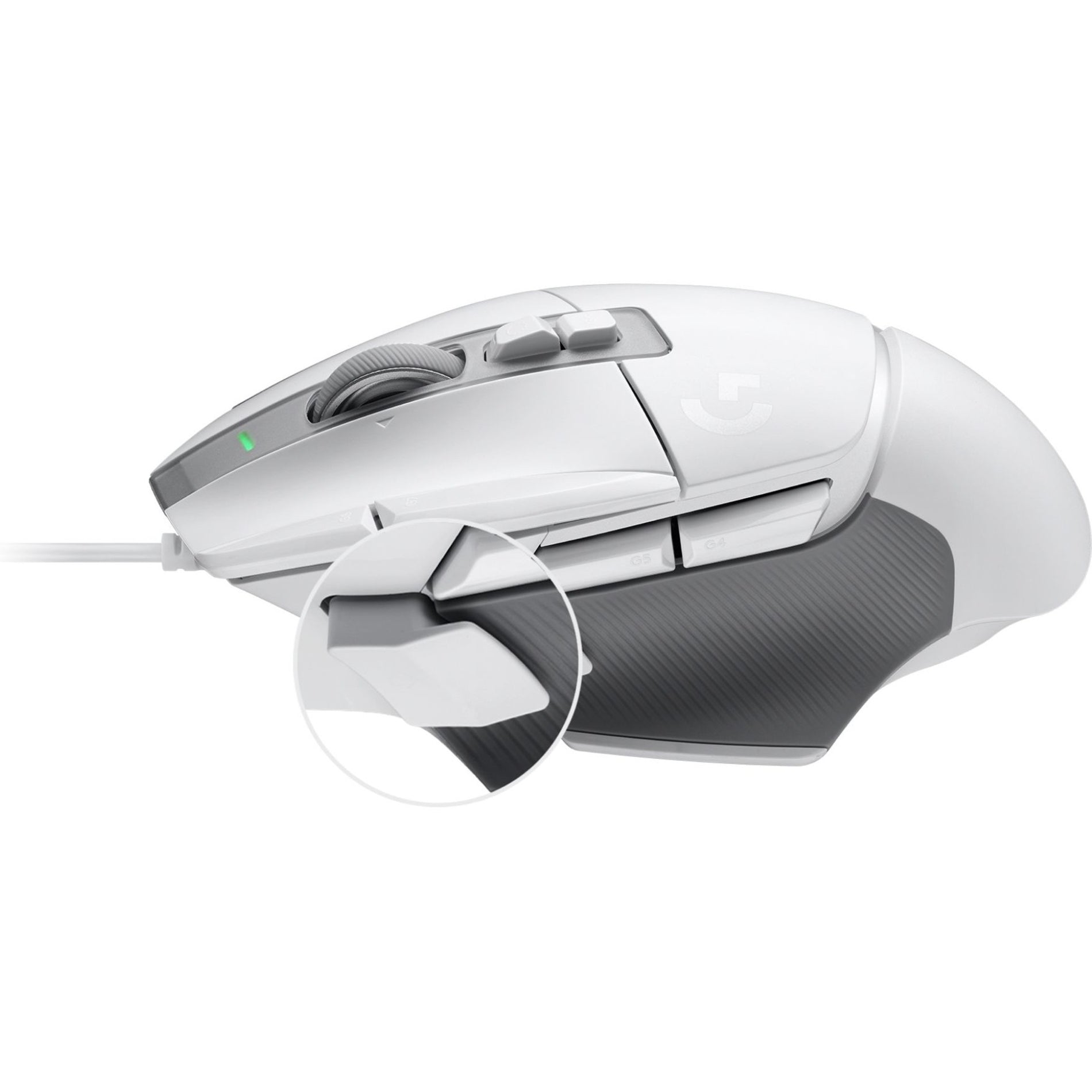 Side angle view of Logitech G502 X gaming mouse showing textured grip and thumb rest-alternate-image6