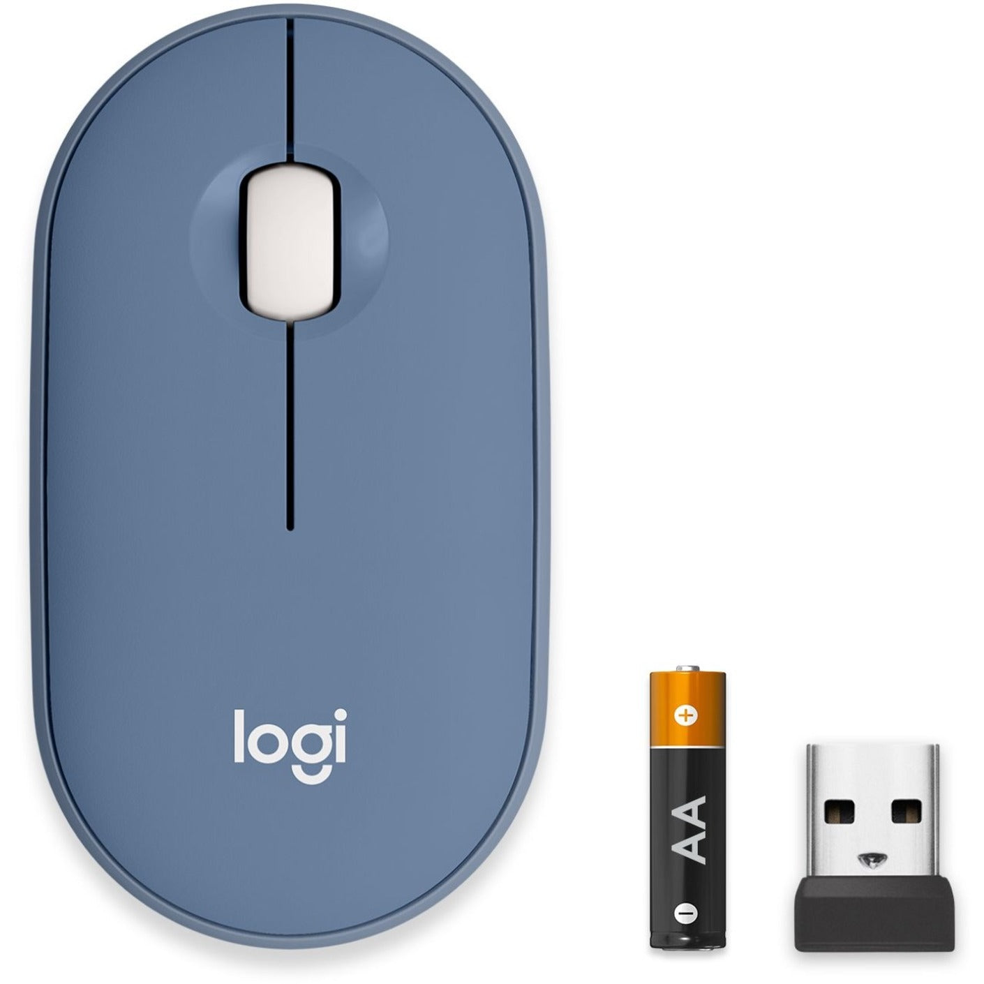 Logitech 910-006660 Pebble M350 Wireless Mouse, Blueberry, Bluetooth, 1000 dpi [Discontinued]