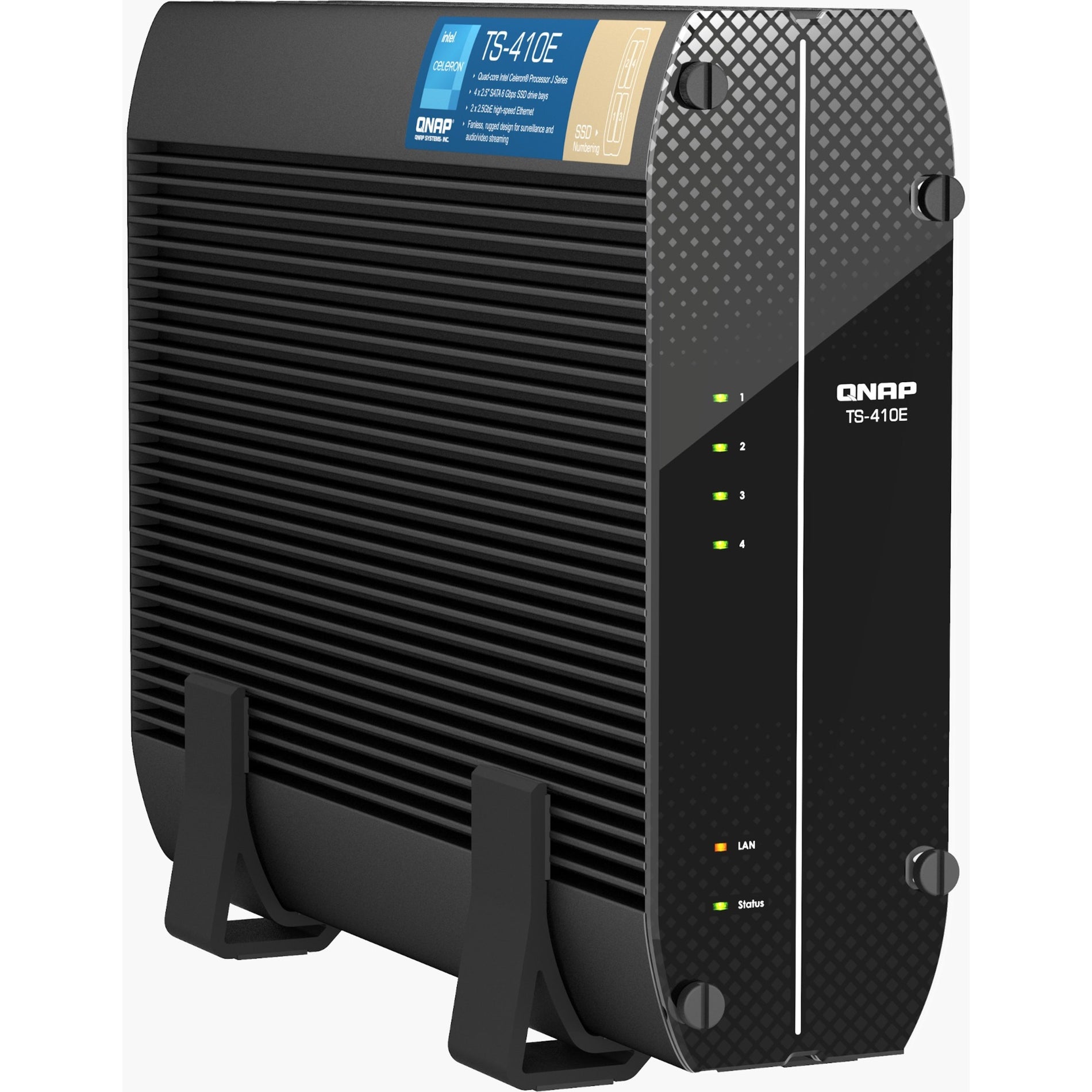 Système de stockage SAN/NAS QNAP TS-410E-8G-US mémoire de 8 Go 4 baies QTS 5.0.0 garantie de 3 ans