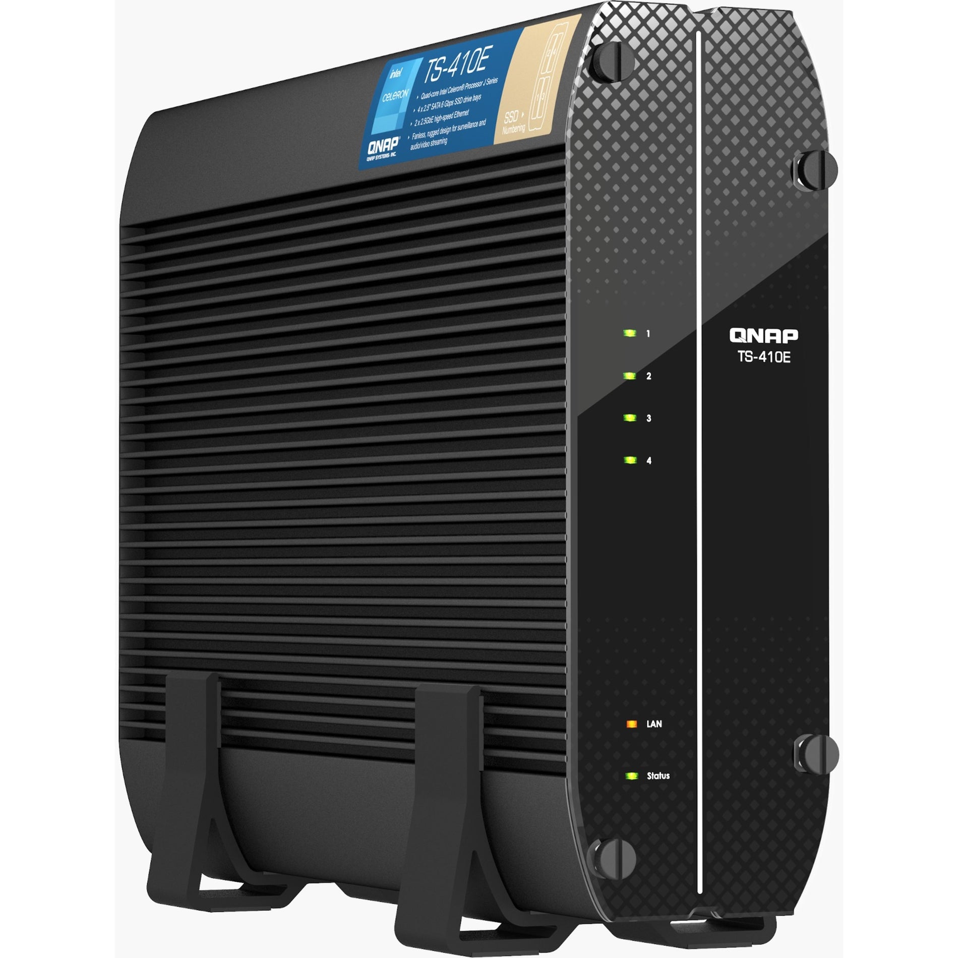 Système de stockage SAN/NAS QNAP TS-410E-8G-US mémoire de 8 Go 4 baies QTS 5.0.0 garantie de 3 ans