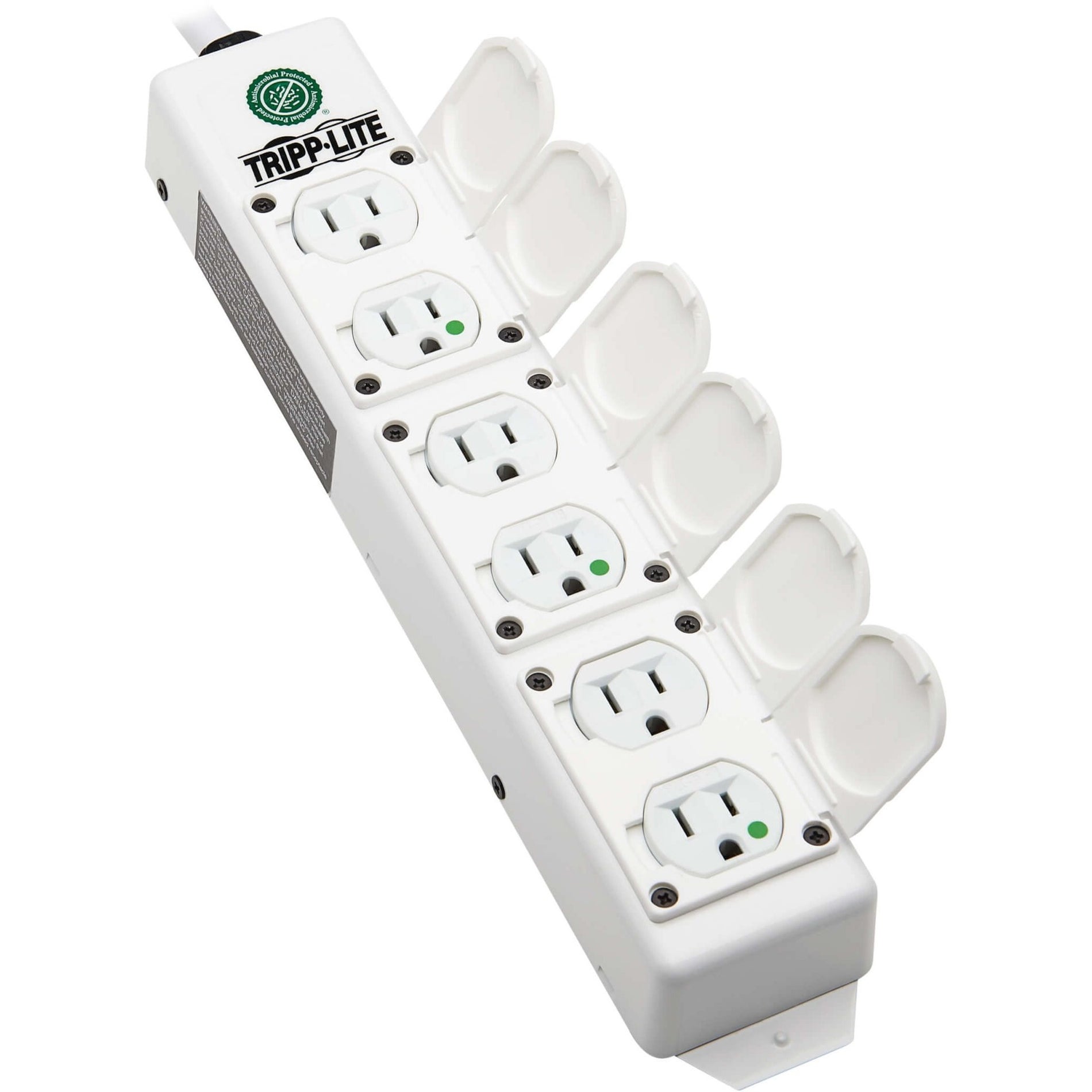 Tripp Lite PS-615-HGDG Safe-IT 6-Outlets Power Strip, 1800W, 15A, 15ft Cord, White