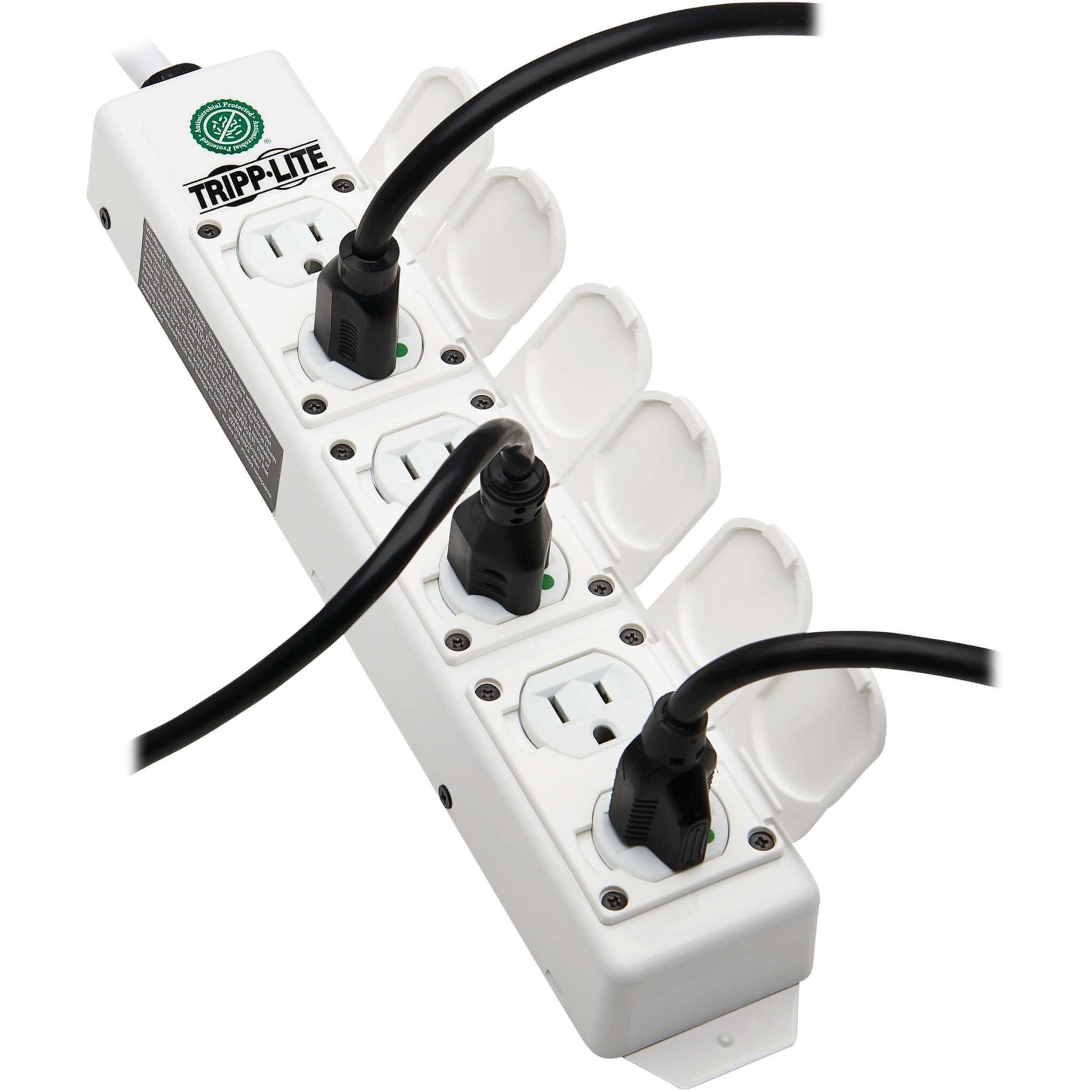 Tripp Lite PS-615-HGDG Safe-IT 6-Outlets Power Strip, 1800W, 15A, 15ft Cord, White