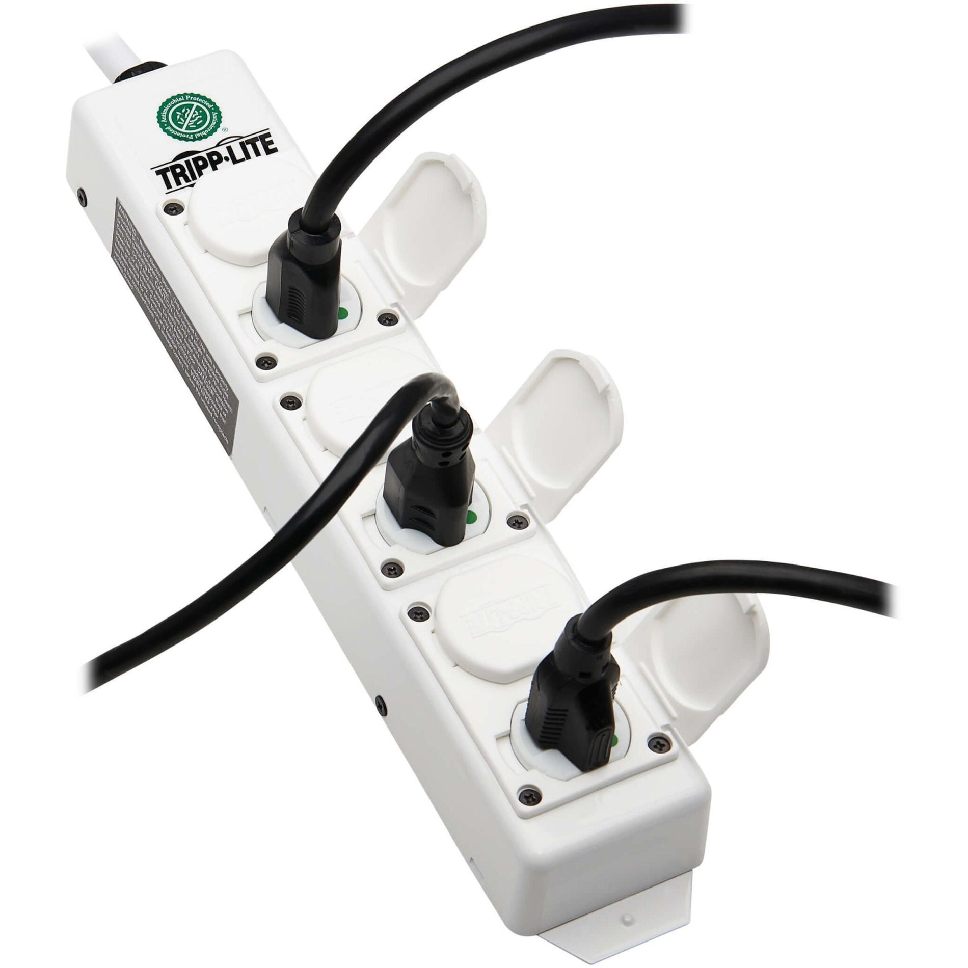 Tripp Lite PS-606-HGDG Safe-IT 6-Outlets Power Strip 1800W 120V AC 15A 6ft Cord White トリップライト PS-606-HGDGセーフ-IT 6アウトレット電源ストリップ、1800W、120V AC、15A、6ftコード、ホワイト