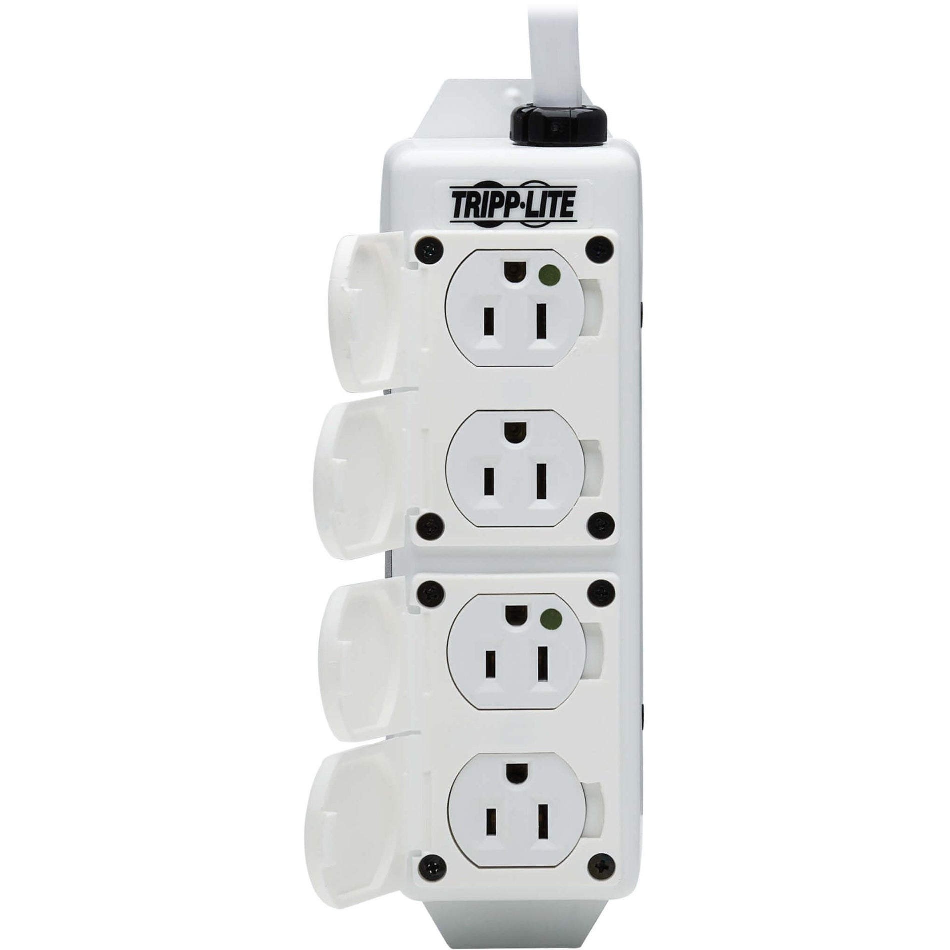 Power strip with hinged safety covers in open position-alternate-image4