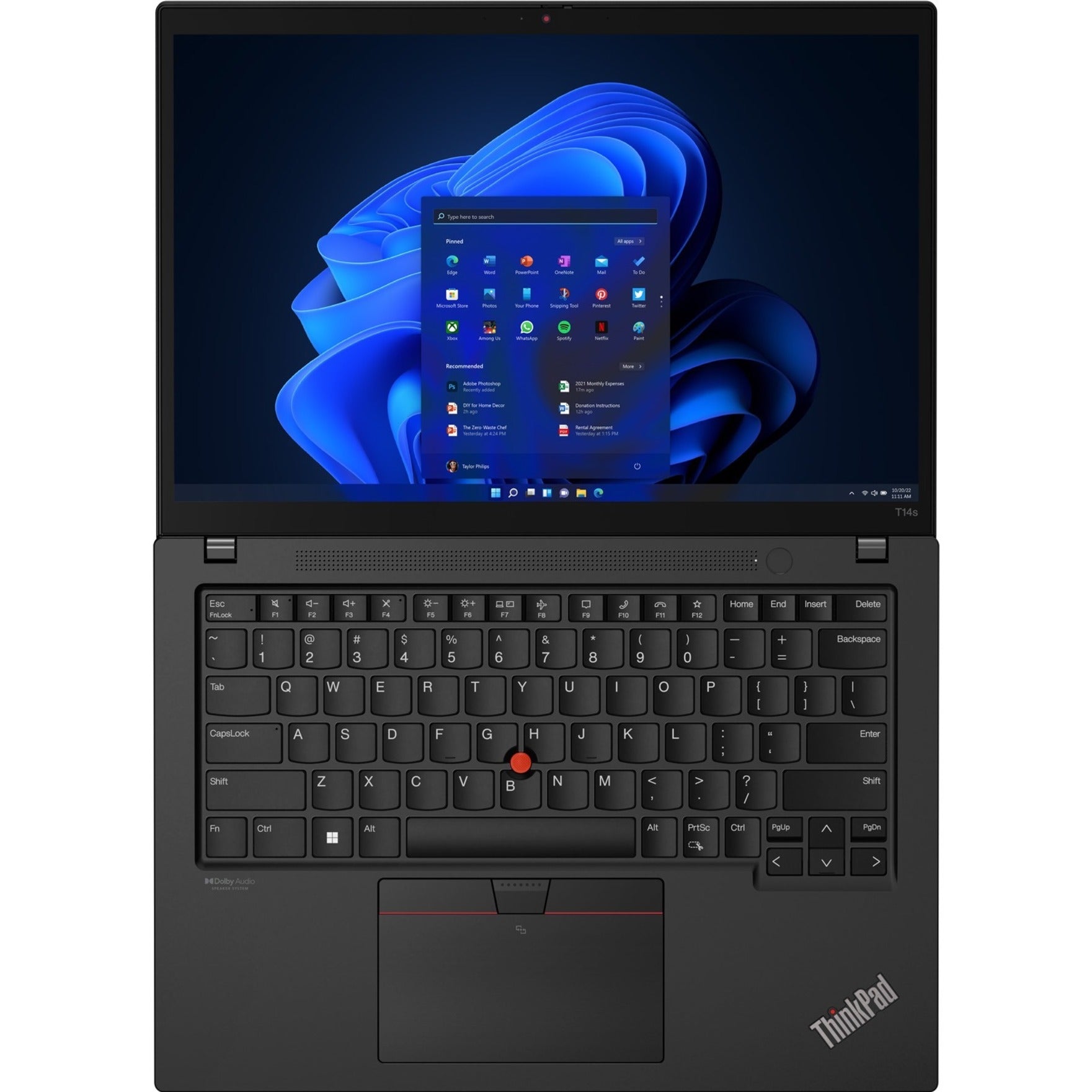 Lenovo 21BR00FHUS ThinkPad T14s Gen 3 (Intel) 14" Notebook, Intel Core i5, 16GB RAM, 256GB SSD, Windows 11